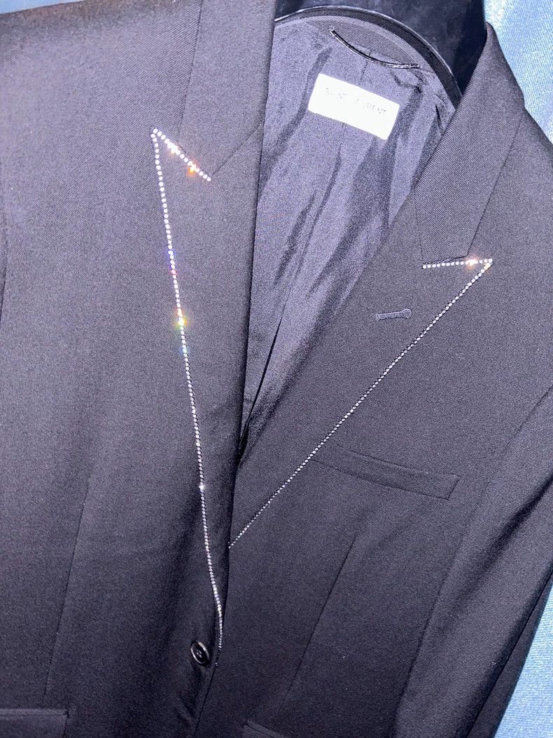 Saint Laurent Paris saint Laurent paris2016 FW rhinestone blazer 2503-Nextarro Size 52R - 2 Thumbnail