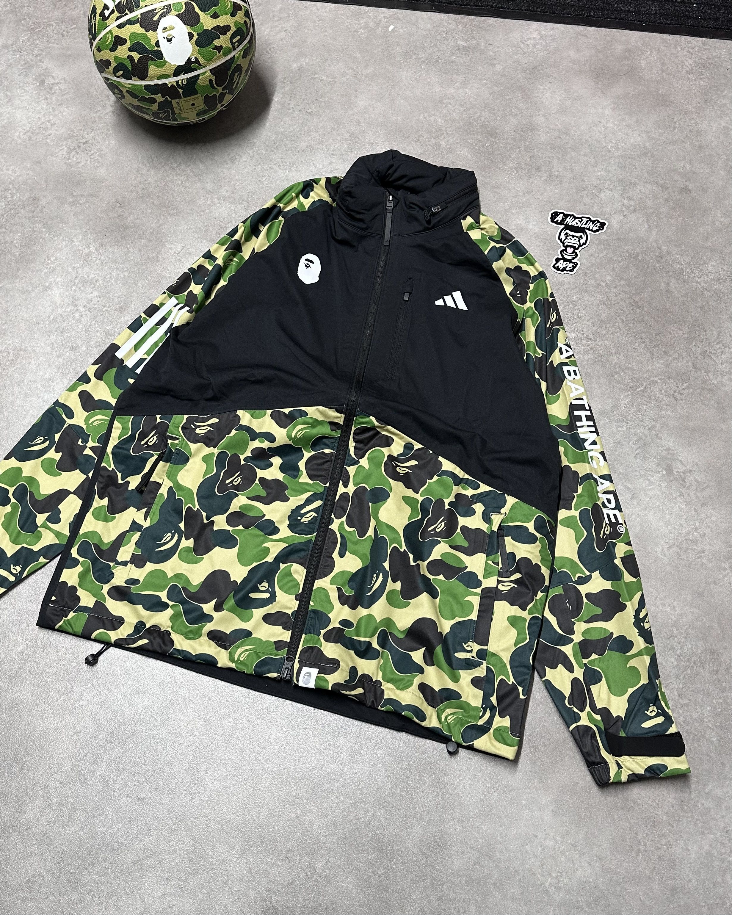 image of Adidas Golf Abc Camo Jacket in Green, Men's (Size Large)
