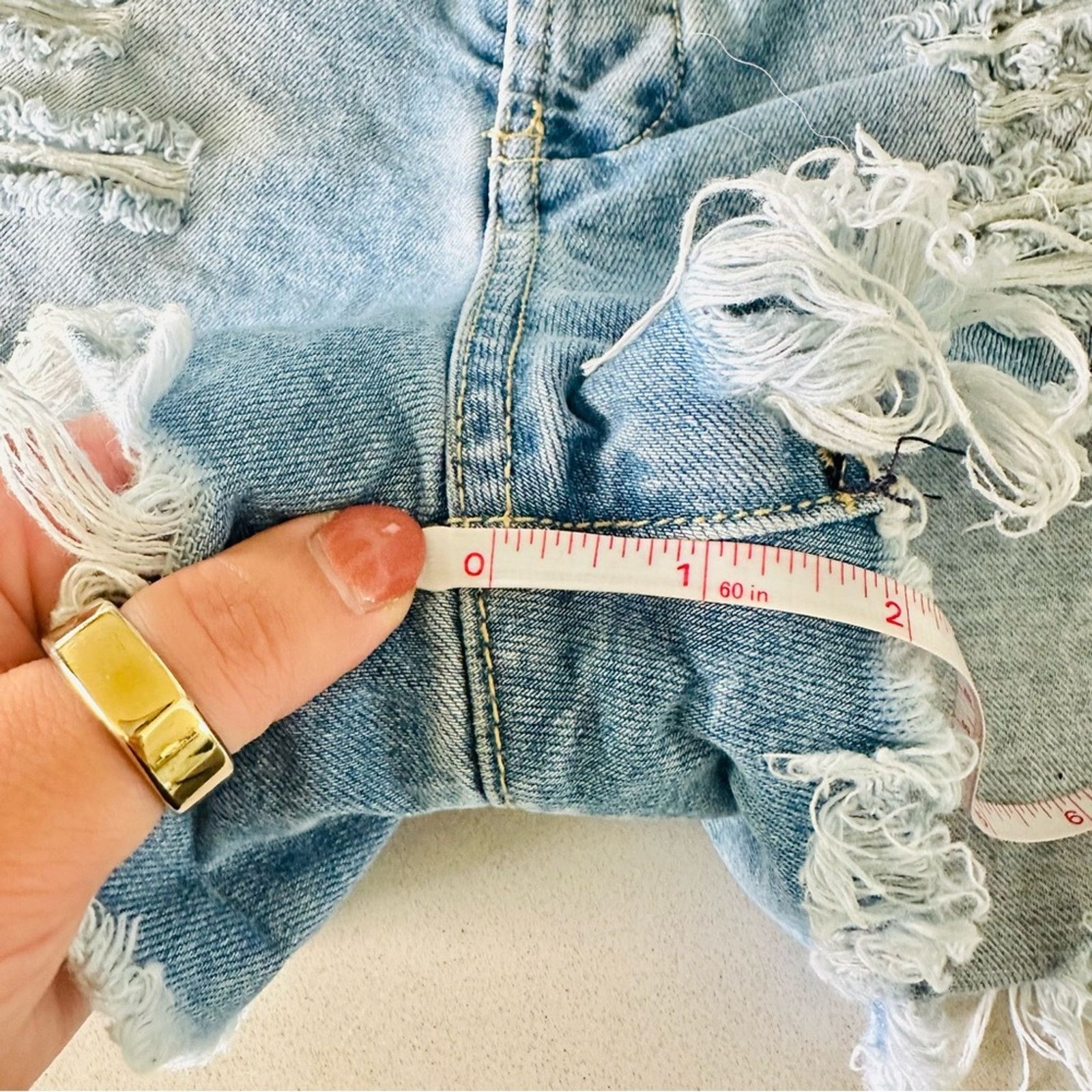 One Teaspoon ONE TEASPOON High Rise Le Wolves Blue Denim Cutoffs Short Size 25" / US 0 / IT 36 - 8 Thumbnail