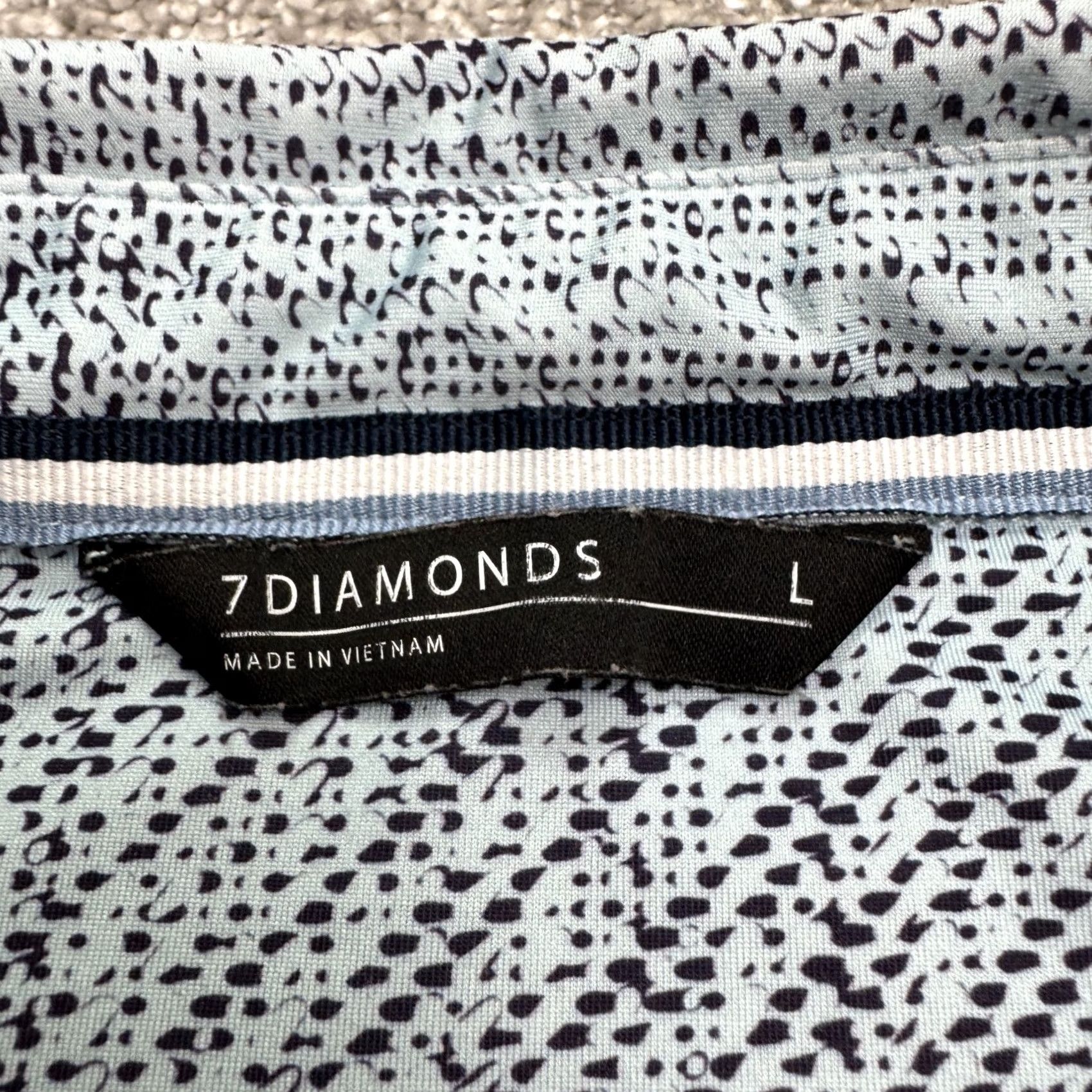 Vintage 7 Diamonds Polo Shirt Geometric Blue 7 Diamonds Mens Regular Large Polo Shirt Short Sleeve Lightweight Stretch Activewear Casual Golf Top Size US L / EU 52-54 / 3 - 7 Thumbnail