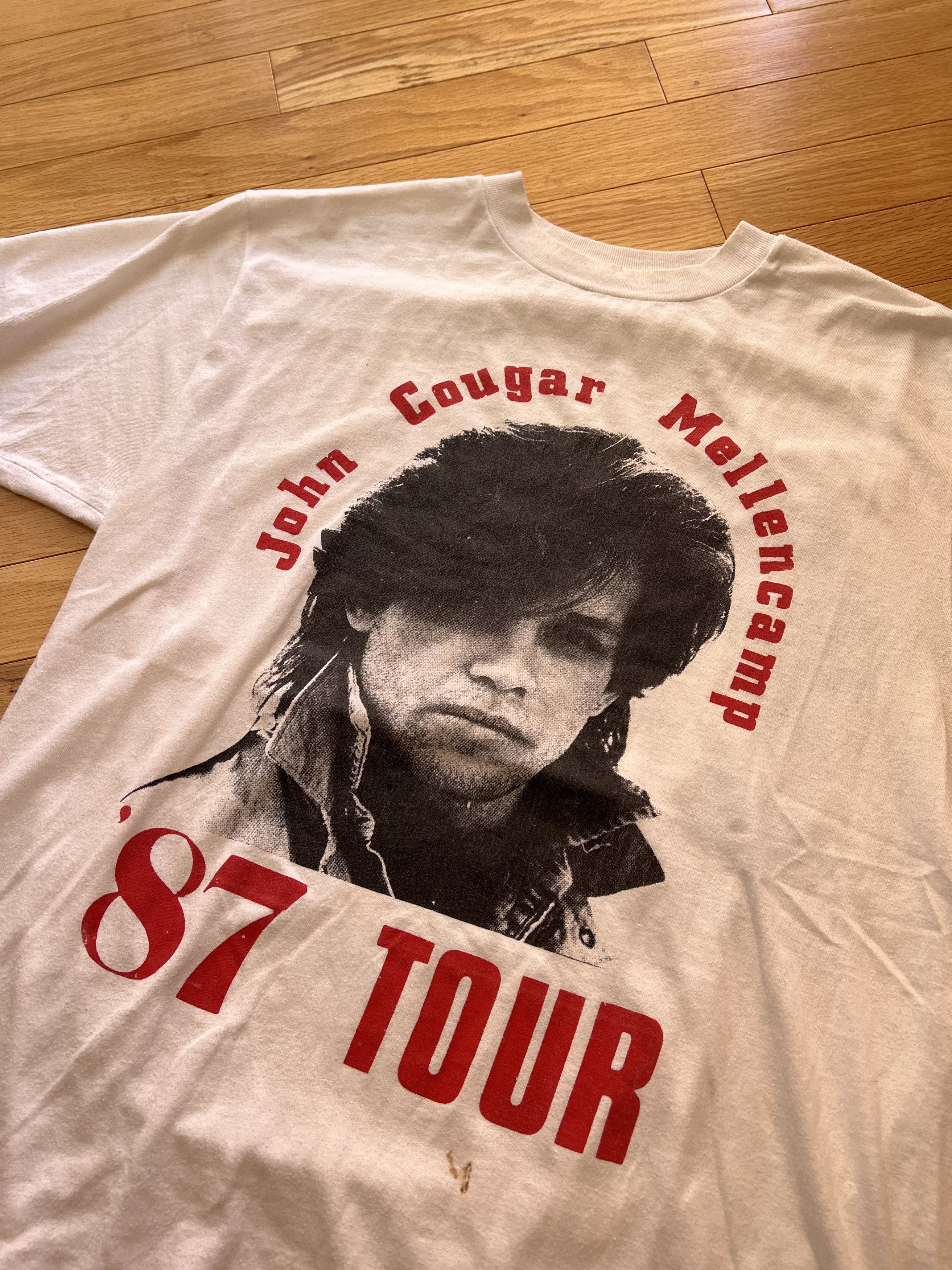 Vintage 1987 John Cougar Mellencamp Tour Tee Size US XL / EU 56 / 4 - 2 Thumbnail