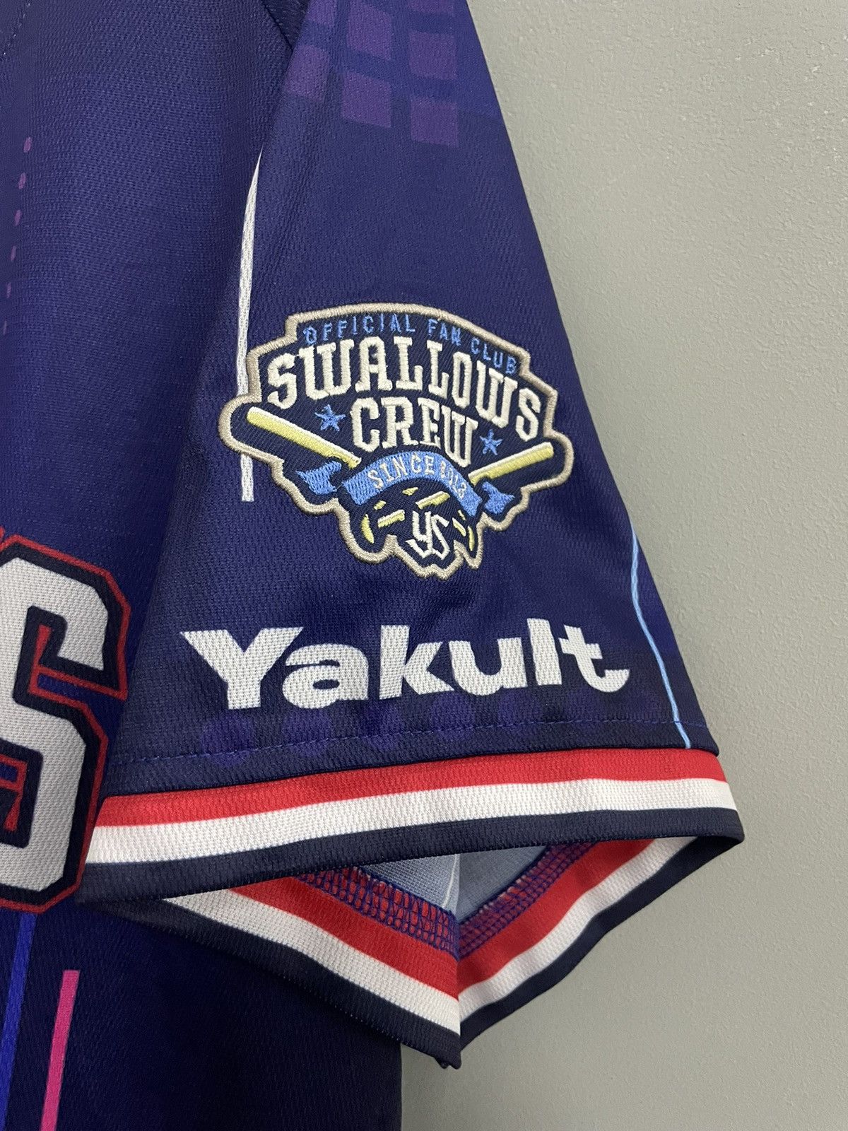 Majestic TOKYO YAKULT SWALLOW Baseball Jersey Japan Taishi Hirooka Size US L / EU 52-54 / 3 - 3 Thumbnail