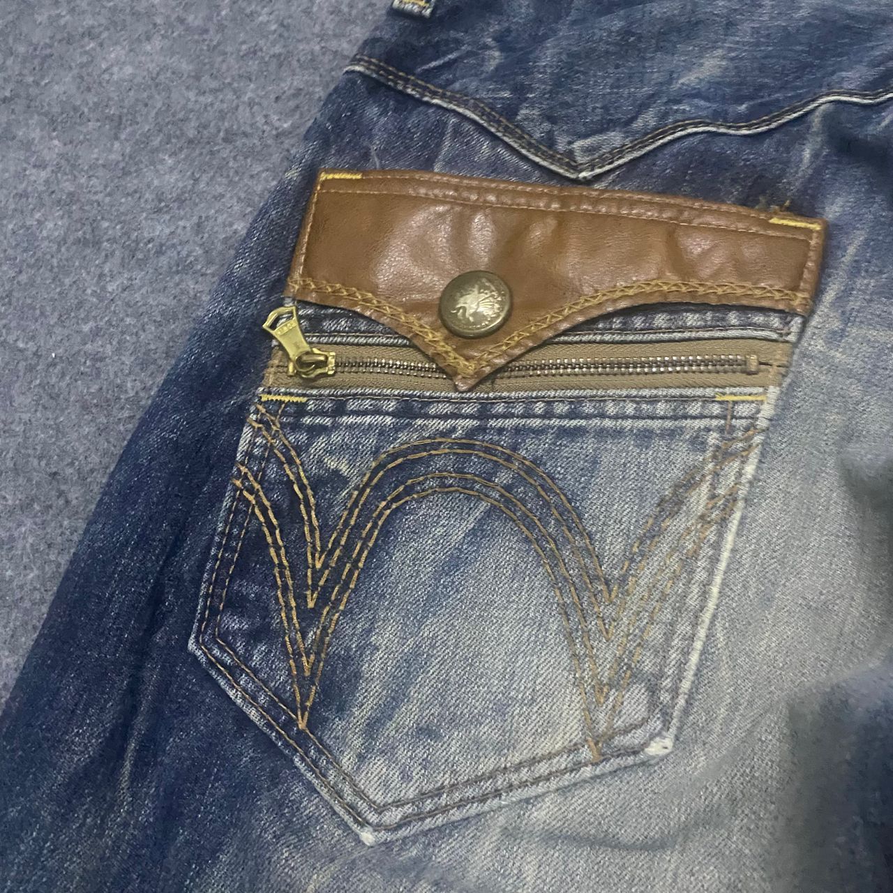 Edwin 💥Vintage Edwin Exclusive Vintage Distressed Denim Size US 33 - 13 Thumbnail