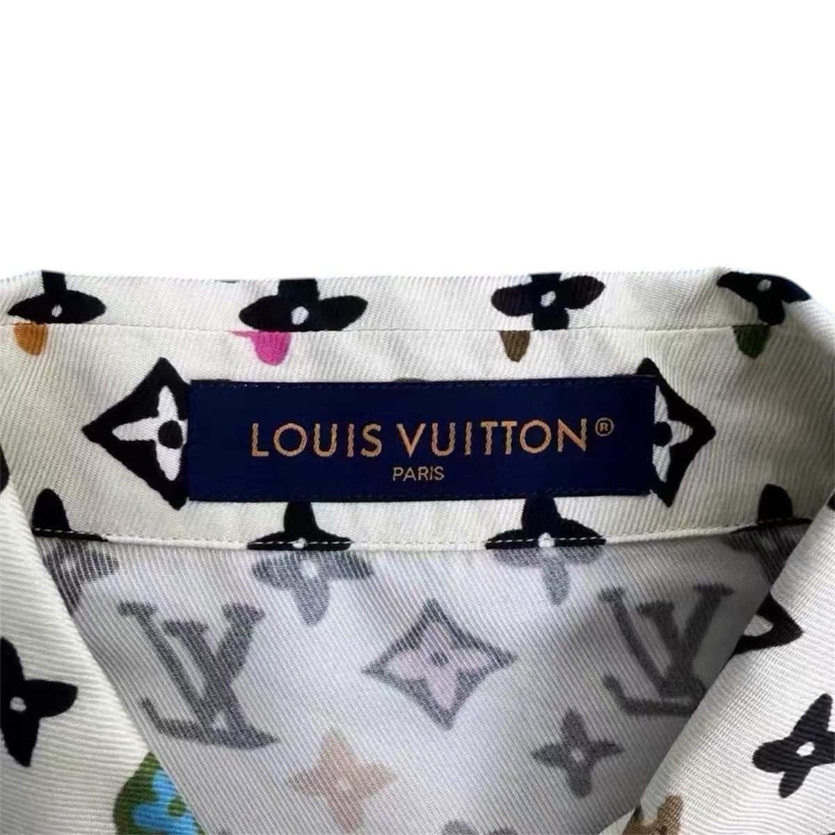 Louis Vuitton × Tyler The Creator Louis Vuitton Tyler L Short Sleevs Monogram Silk Dress Shirt Size US L / EU 52-54 / 3 - 4 Thumbnail