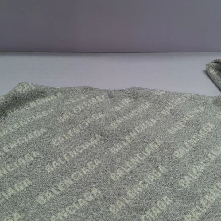 Balenciaga Balenciaga Gray Logo Print Long Sleeve Sweater 0079-2507 Size US S / EU 44-46 / 1 - 4 Thumbnail