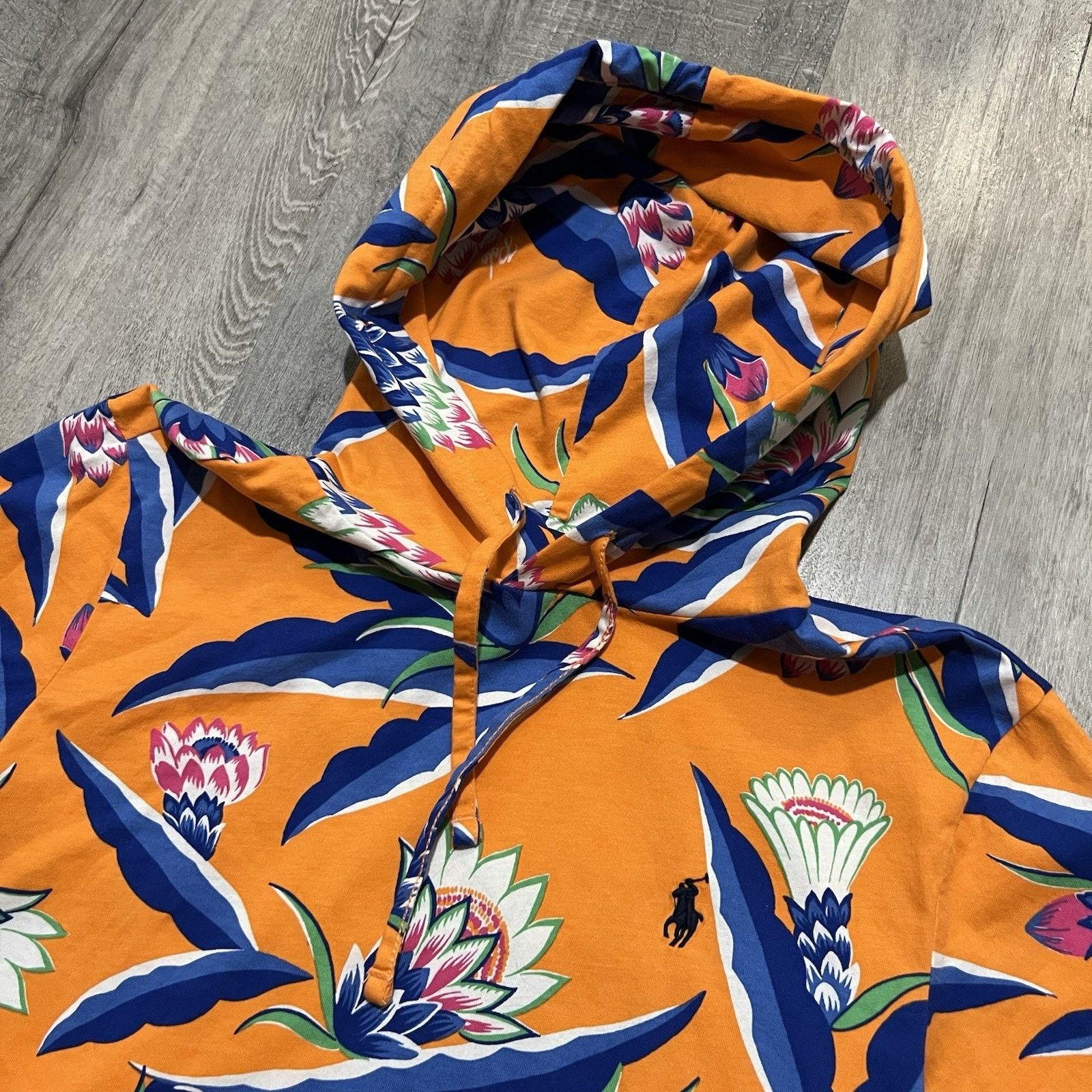 Polo Ralph Lauren Polo Ralph Lauren Orange Floral Print Lightweight Hoodie S Size US S / EU 44-46 / 1 - 3 Thumbnail
