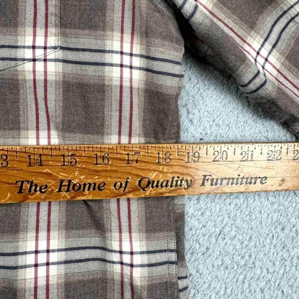 Banana Republic Banana Republic Luxe Flannel Shirt Mens Medium Brown Plaid Button-Down Grant Fit Long Sleeve Size US M / EU 48-50 / 2 - 6 Thumbnail