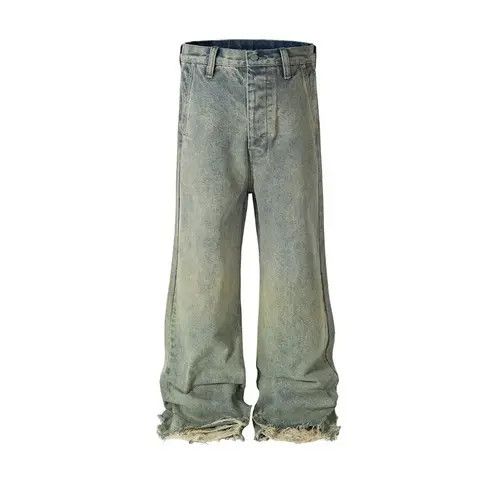 VIBE Vintage street hip-hop washed and faded micro flare jeans Size US 33 - 1 Thumbnail