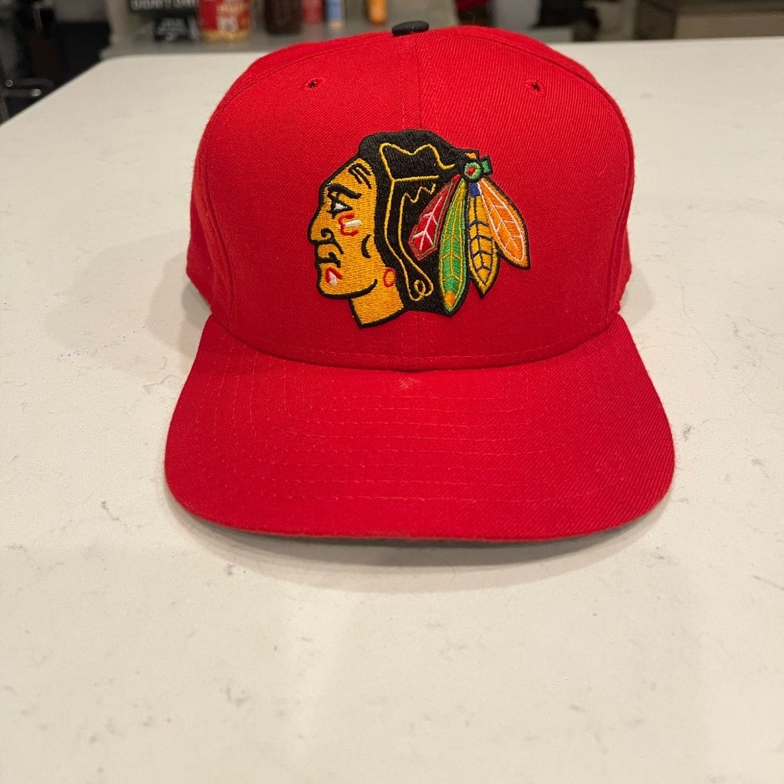 NHL Vintage Chicago Blackhawks Hat Cap Strap Back Red NHL Hockey Size ONE SIZE - 1 Thumbnail