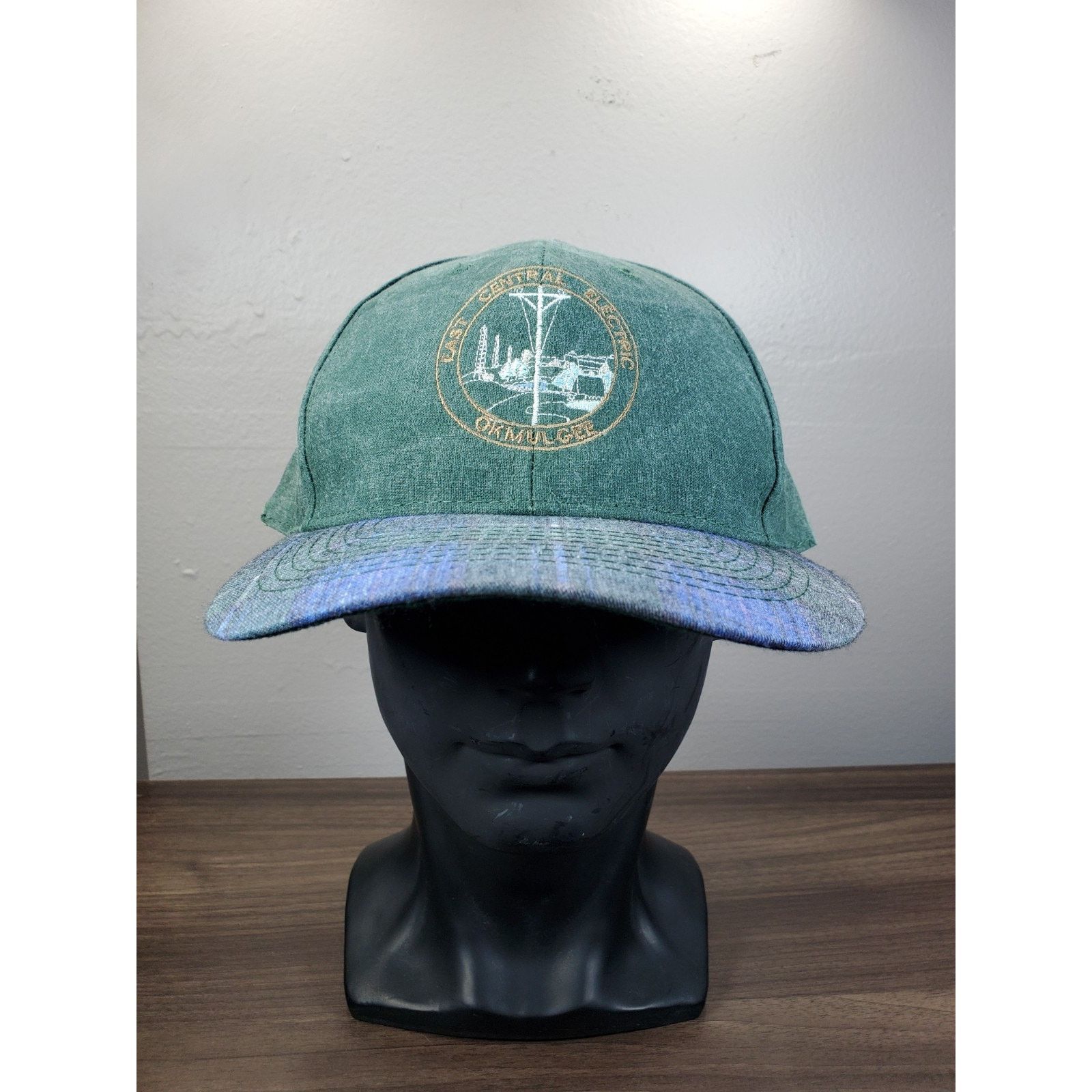 Vintage Okmulgee Oklahoma East Central Electric Cap Hat Plaid Bill Size ONE SIZE - 4 Thumbnail
