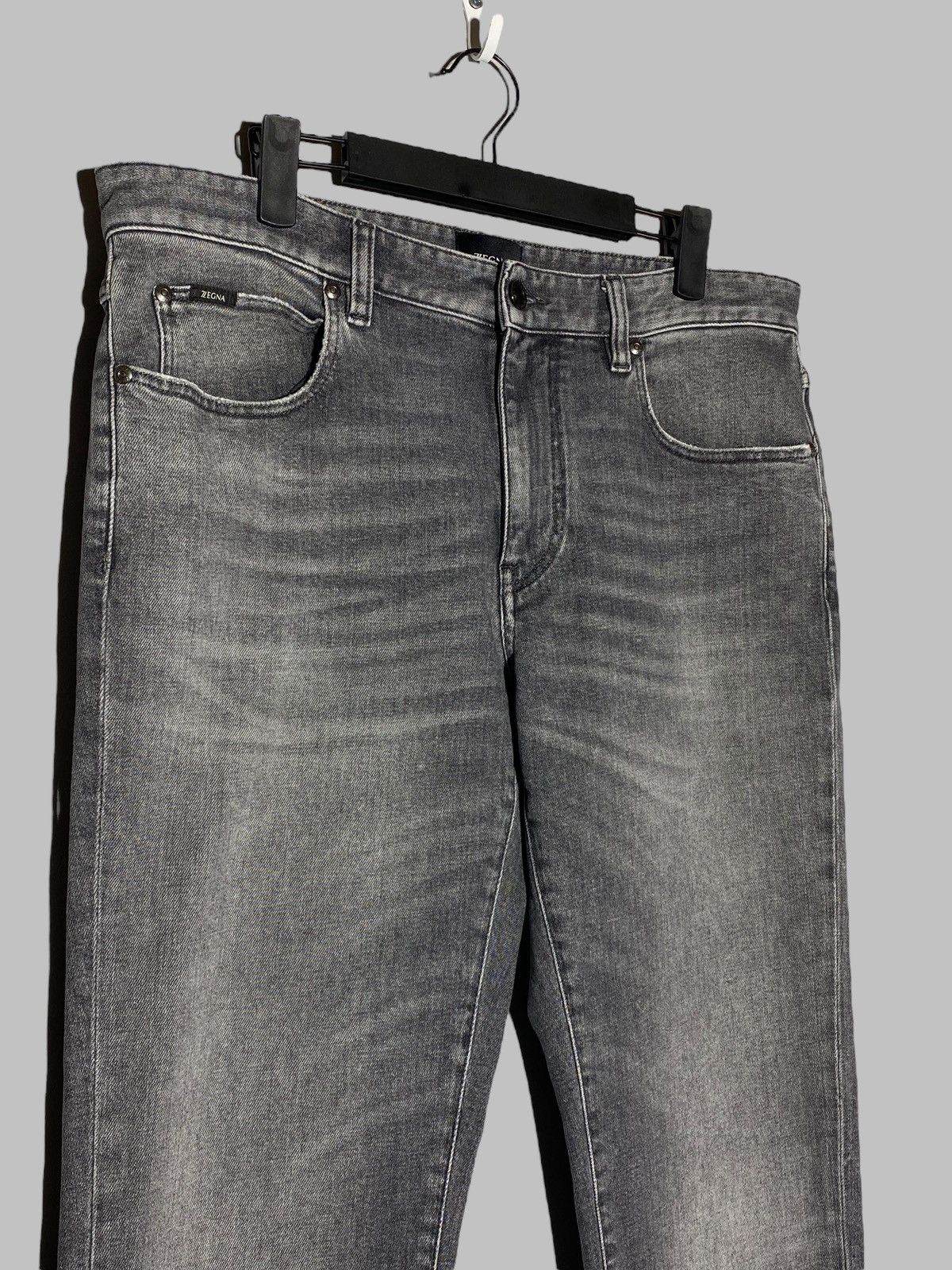 Z Zegna Zegna Washed Gray Denim Slim Fit Jeans Men’s Size 34 Size US 34 / EU 50 - 4 Thumbnail