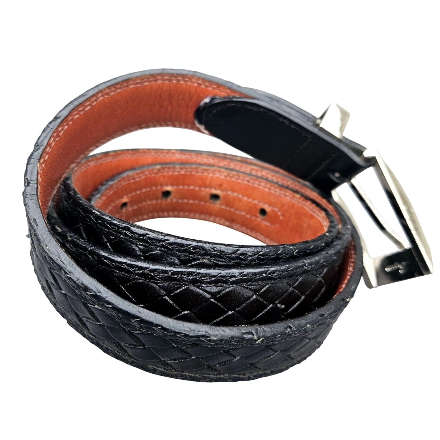 Bragano Bragano Black Woven Leather Belt Mens Made in Canada XL 41–4 Size 42 - 11 Thumbnail