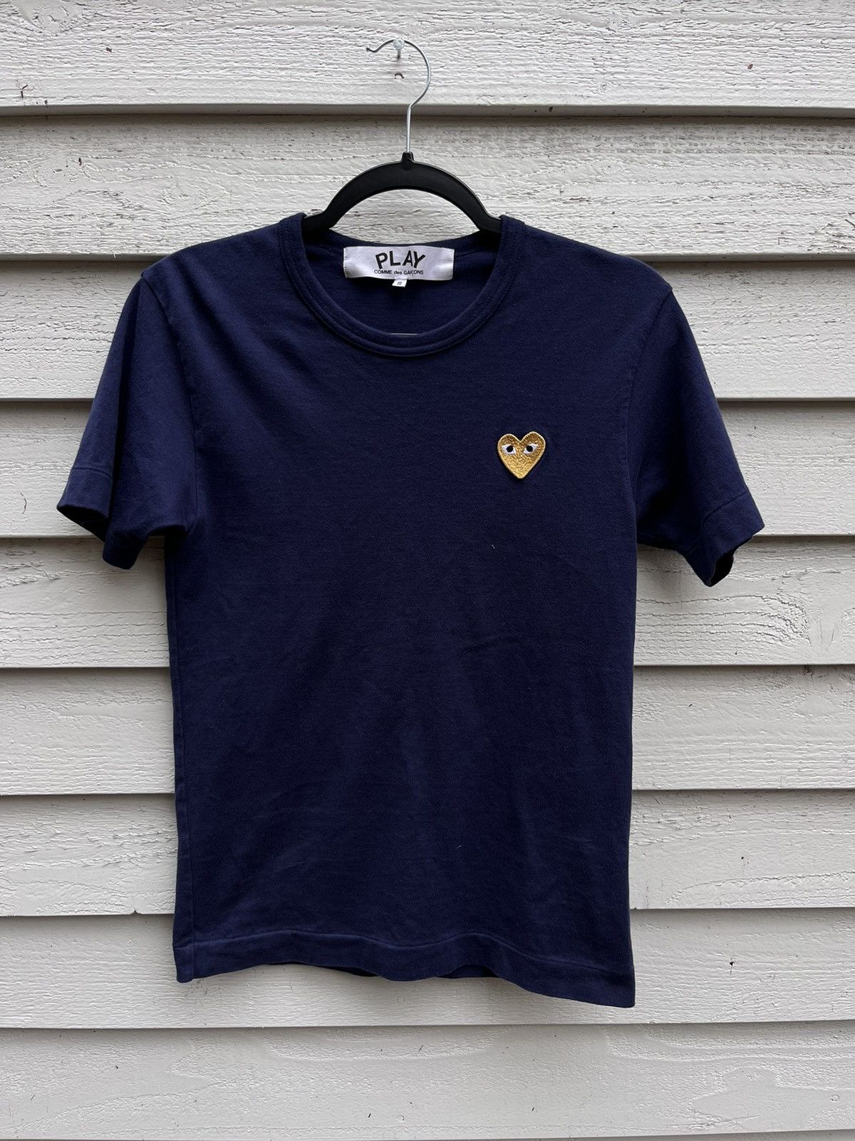 Comme des Garçons Play T-Shirt Grey Gold Heart Logo