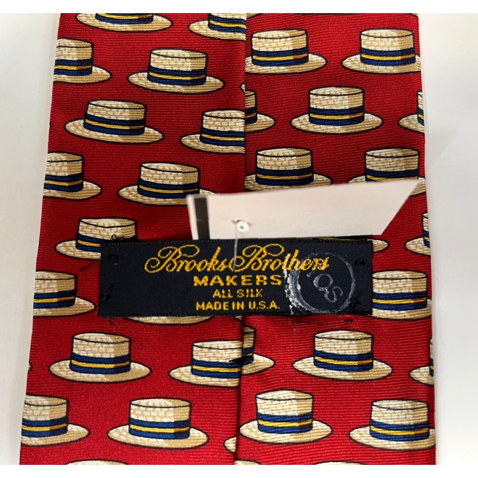Brooks Brothers VINTAGE Brooks Brothers Makers Silk Tie Novelty 57-60" 3.75" Wide Red Men's Silk Tie Made in USA NWT Size ONE SIZE - 7 Thumbnail