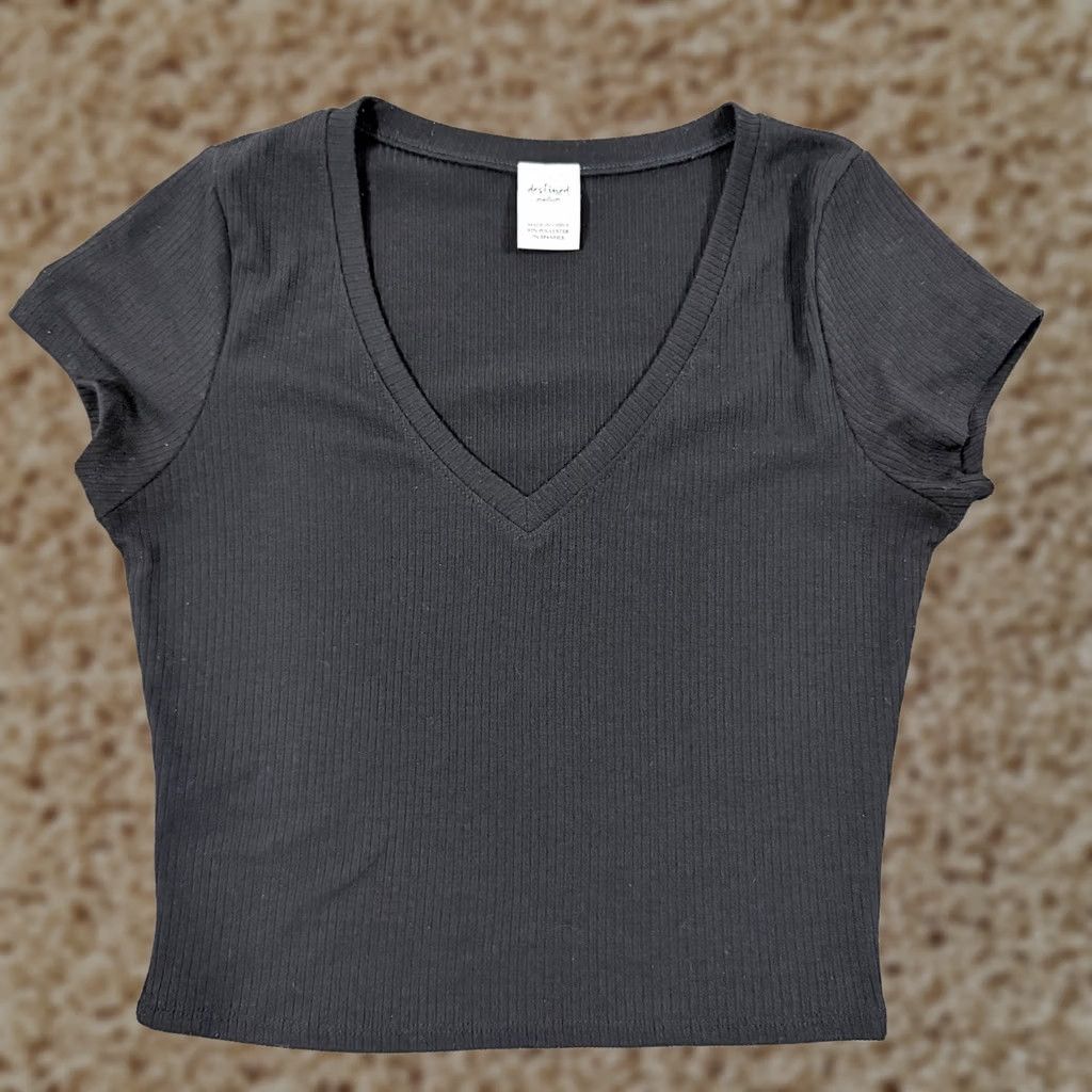 destin Destined Casual Stretch Ribbed Pullover Shirt Top Fits Women's Size Medium Black Size M / US 6-8 / IT 42-44 - 1 Thumbnail