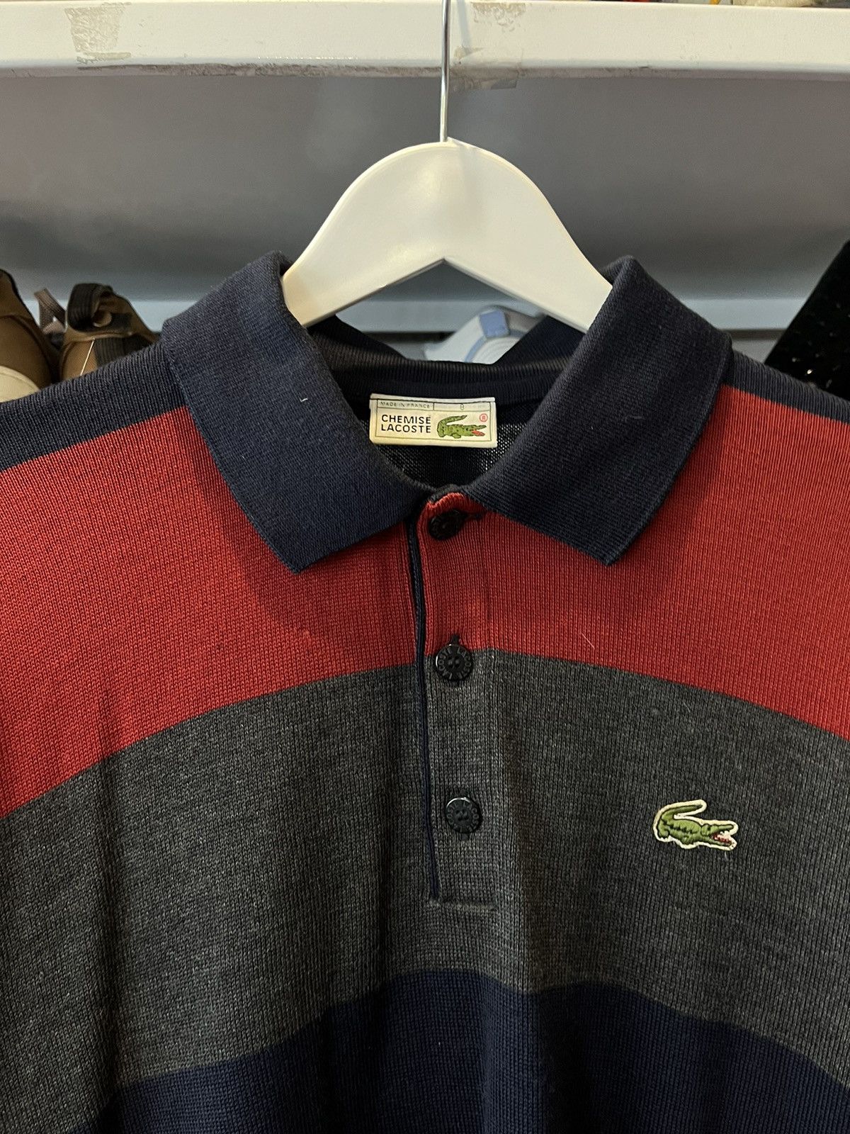 Lacoste Vintage Lacoste Polo Sweater Long sleeve Distressed Y2K Size US XL / EU 56 / 4 - 3 Thumbnail