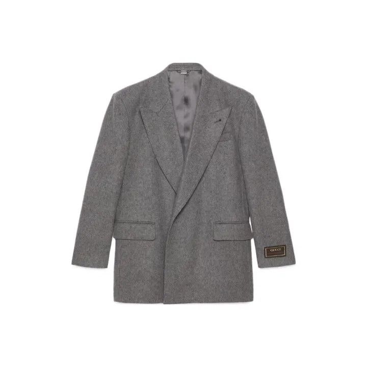 Gucci Gray Logo Casual Blazer for Men