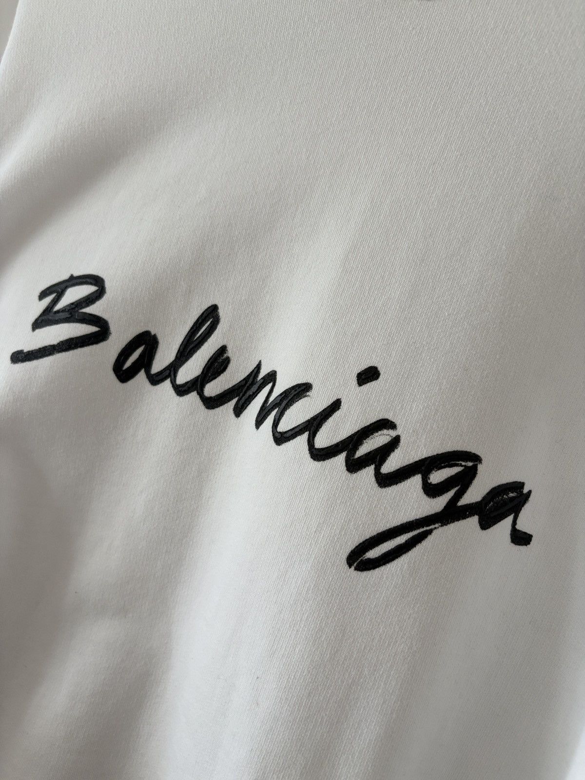 Balenciaga Balenciaga script logo crewneck white Size US L / EU 52-54 / 3 - 3 Thumbnail
