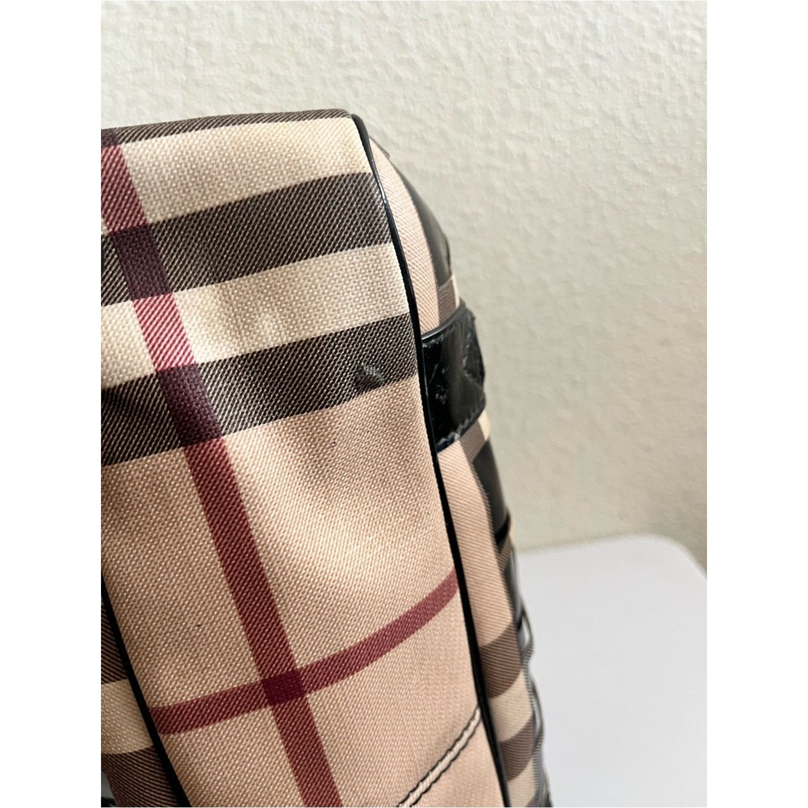 Burberry Burberry patent leather/canvas XL tote bag Size ONE SIZE - 8 Thumbnail