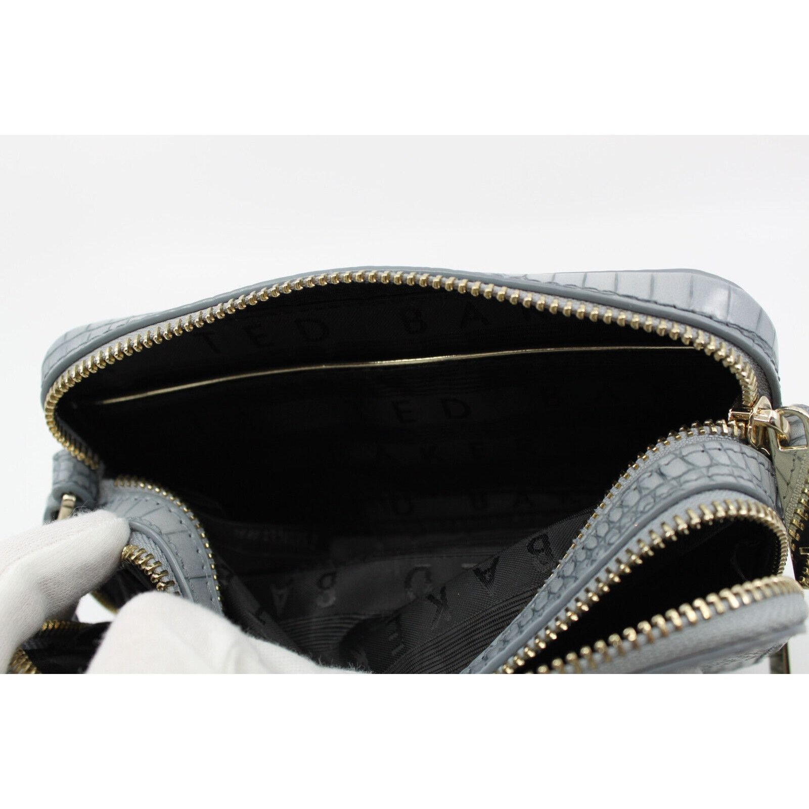 Ted Baker NWoT TED BAKER Stina Blue Croc Effect Camera Crossbody Bag Size ONE SIZE - 7 Thumbnail