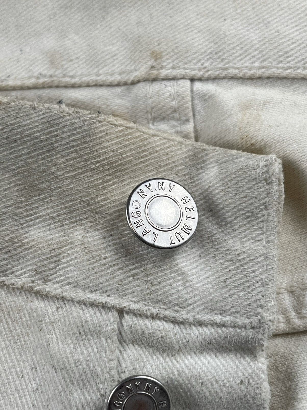 Helmut Lang SS03 Helmut Lang Dirty White Stained Bootcut Painter Denim Size US 30 / EU 46 - 7 Thumbnail
