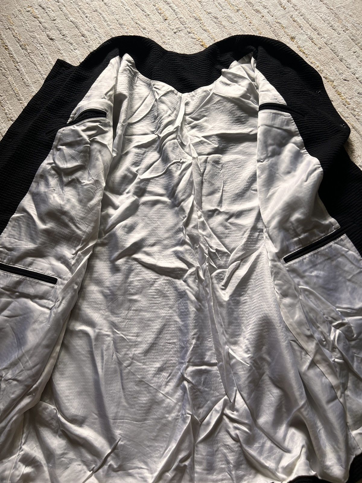 Designer × Japanese Brand × Yohji Yamamoto Limi Feu Yamamoto Pleated Long Black Jacket Size US L / EU 52-54 / 3 - 5 Thumbnail