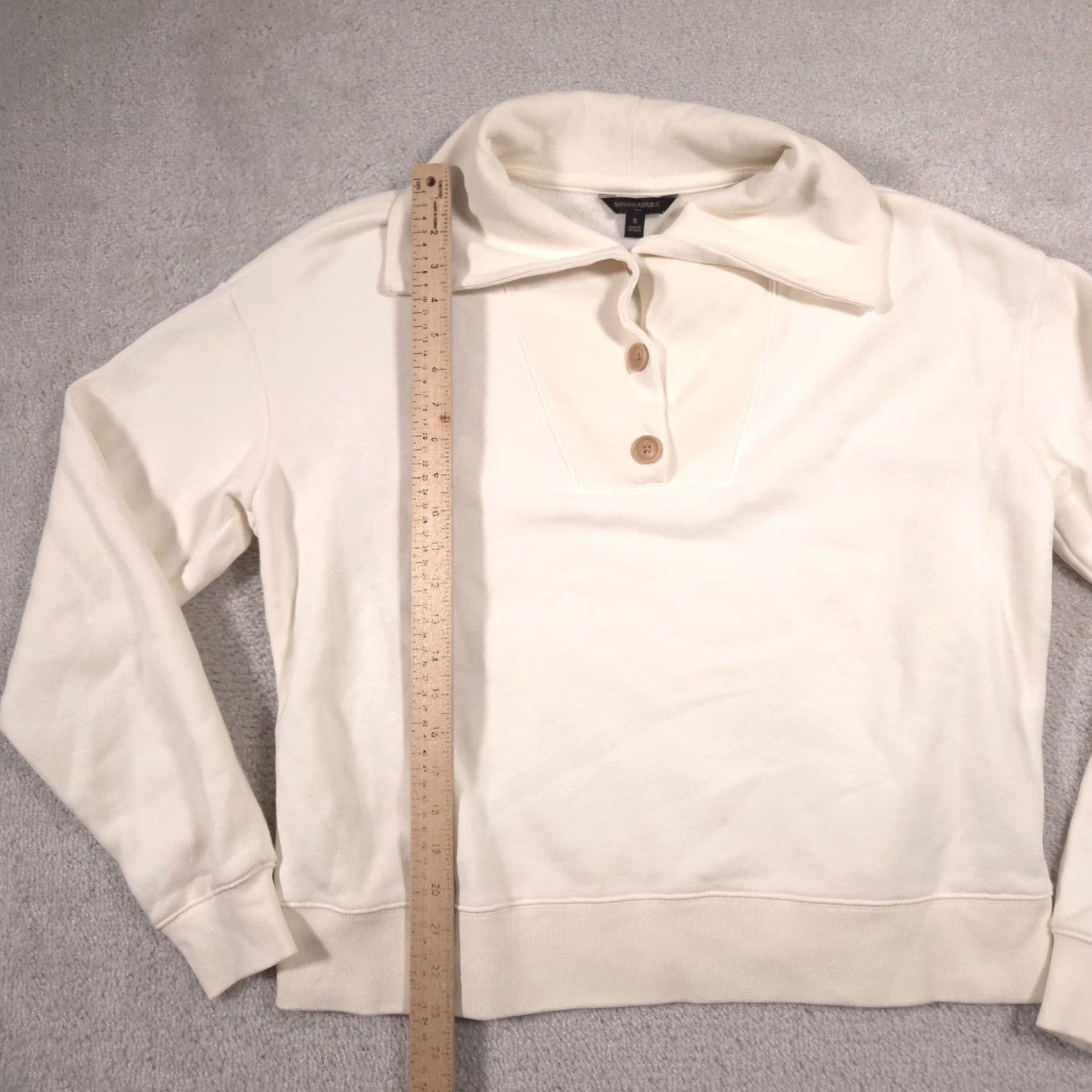 Banana Republic Banana Republic Sweater Knit Shawl Collar Pullover Sweatshirt Ivory Womens Small Size S / US 4 / IT 40 - 7 Thumbnail