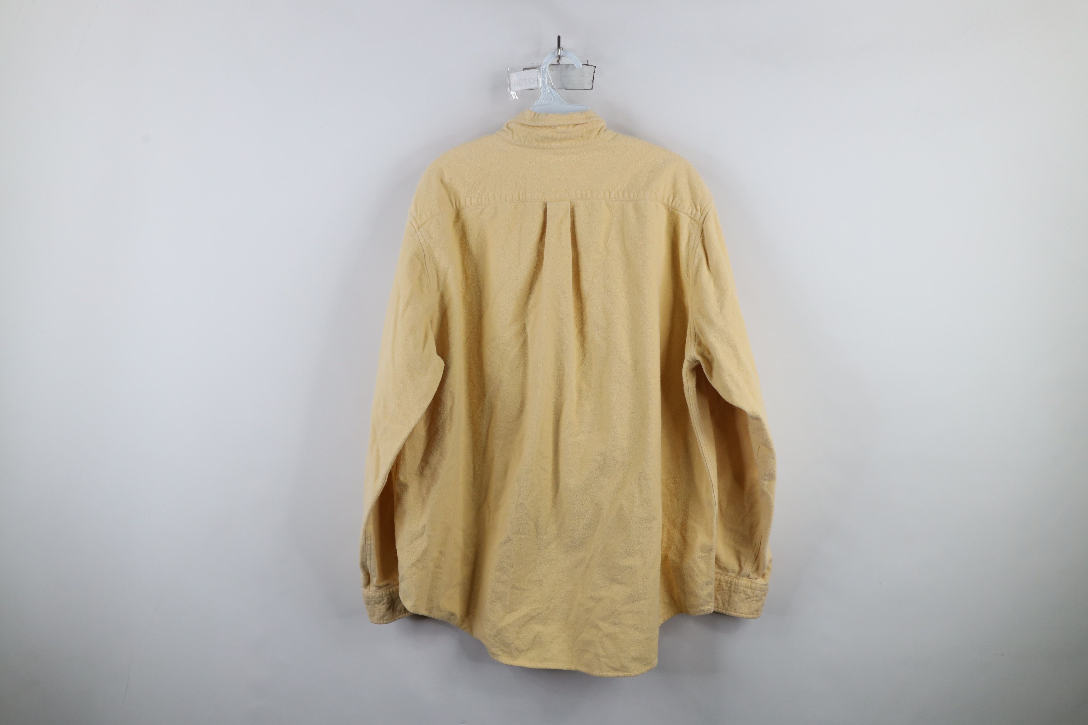 Lands' End × Vintage Vintage 90s Lands End Chamois Cloth Button Shirt Yellow Size US XL / EU 56 / 4 - 10 Thumbnail