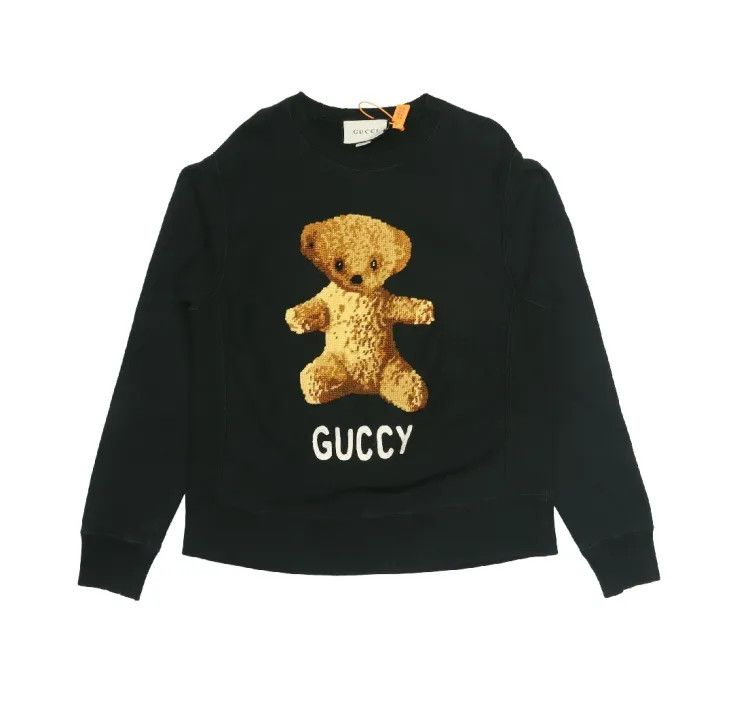 Gucci Gucci Teddy Bear Embroidered Cotton Sweatshirt Size US M / EU 48-50 / 2 - 1 Thumbnail
