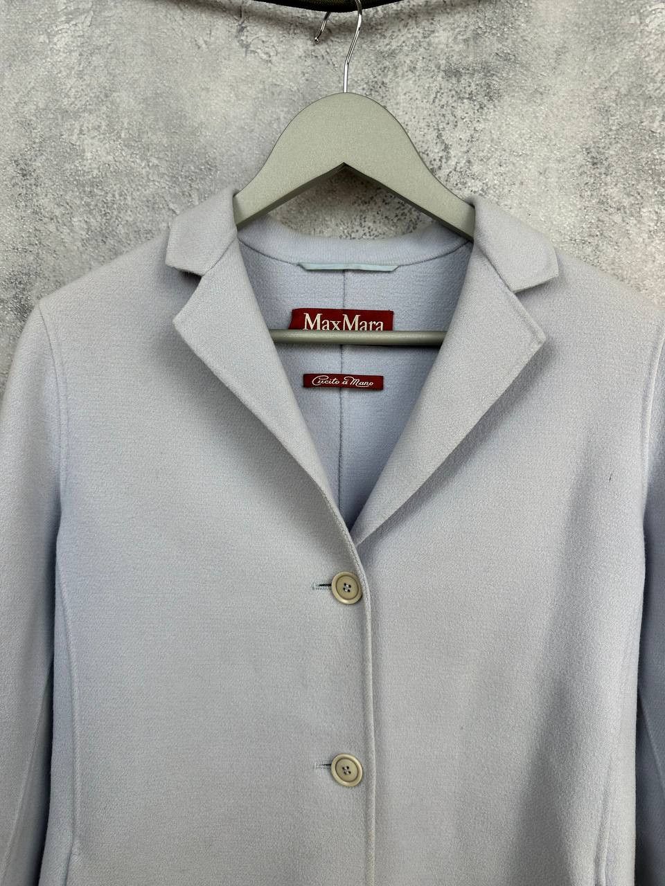 Max Mara Max Mara Studio Cucito a Mano Blue Virgin Wool Tailored Coat Size S / US 4 / IT 40 - 4 Thumbnail