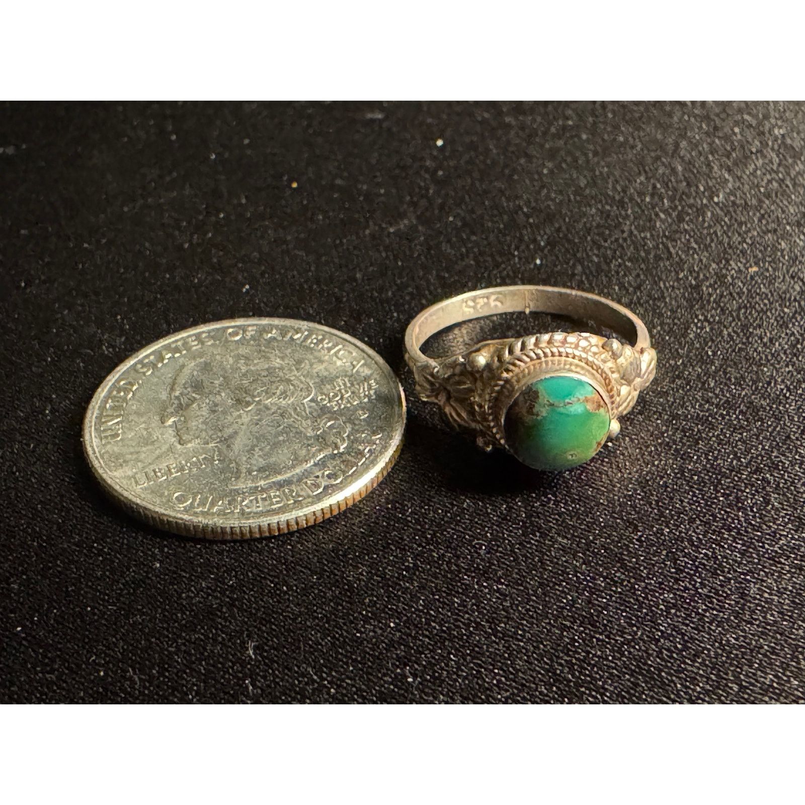 Other Vintage 925 Sterling Silver Turquoise Size 6 Ring Size ONE SIZE - 7 Thumbnail