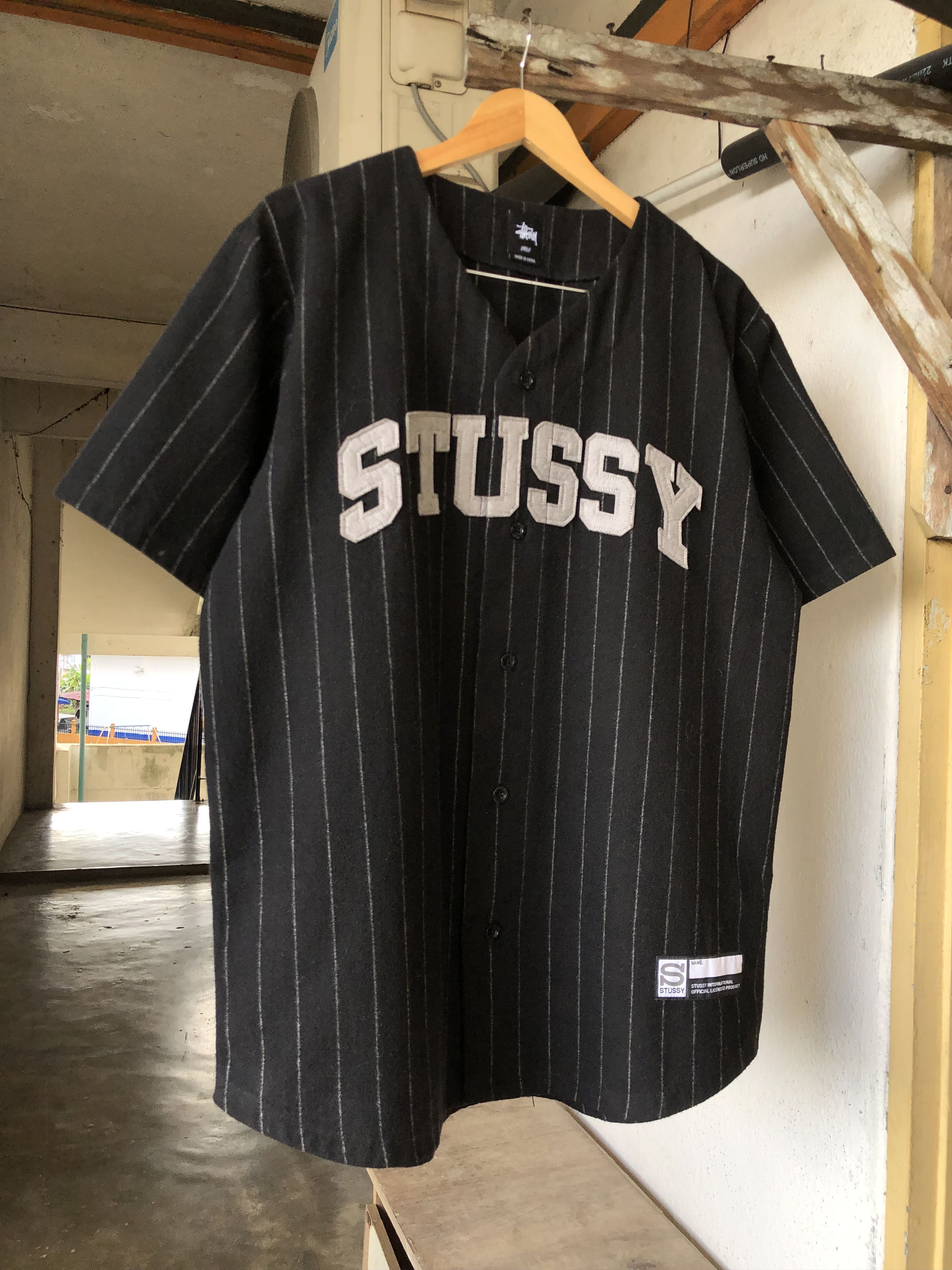 Stussy Rare🥷 Stussy Baseball Wool Shirt Size US L / EU 52-54 / 3 - 9 Thumbnail