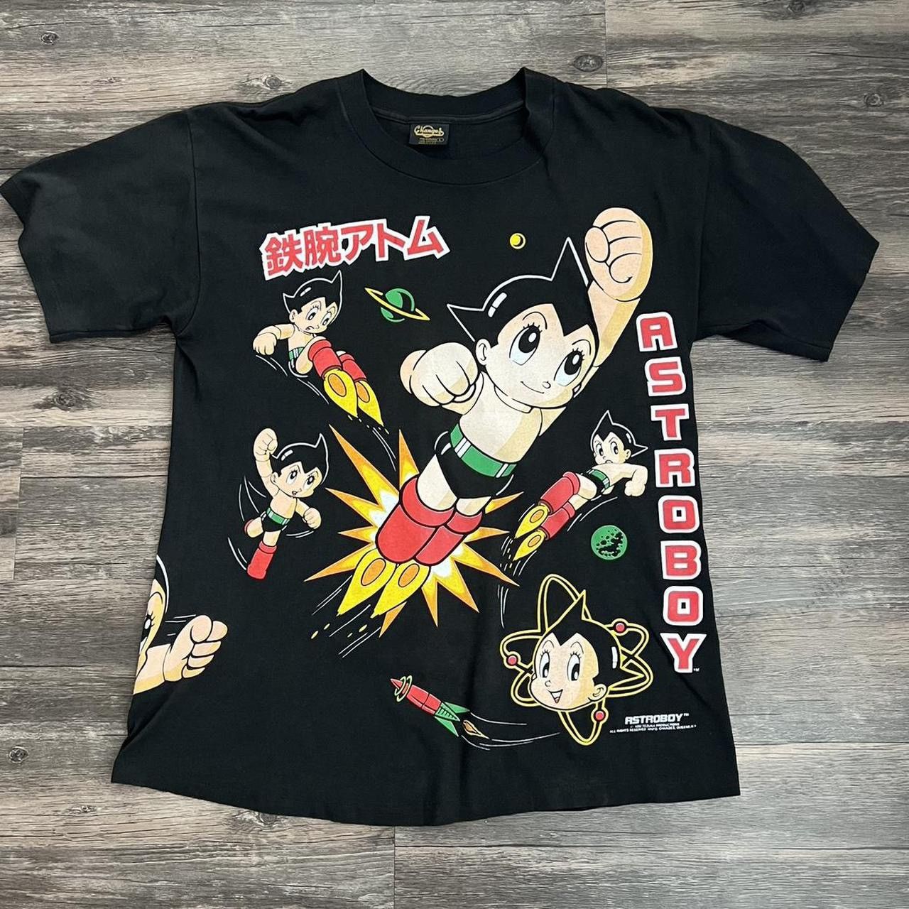 image of 90’S Astro Boy Aop Vintage Tee in Black, Men's (Size Large)