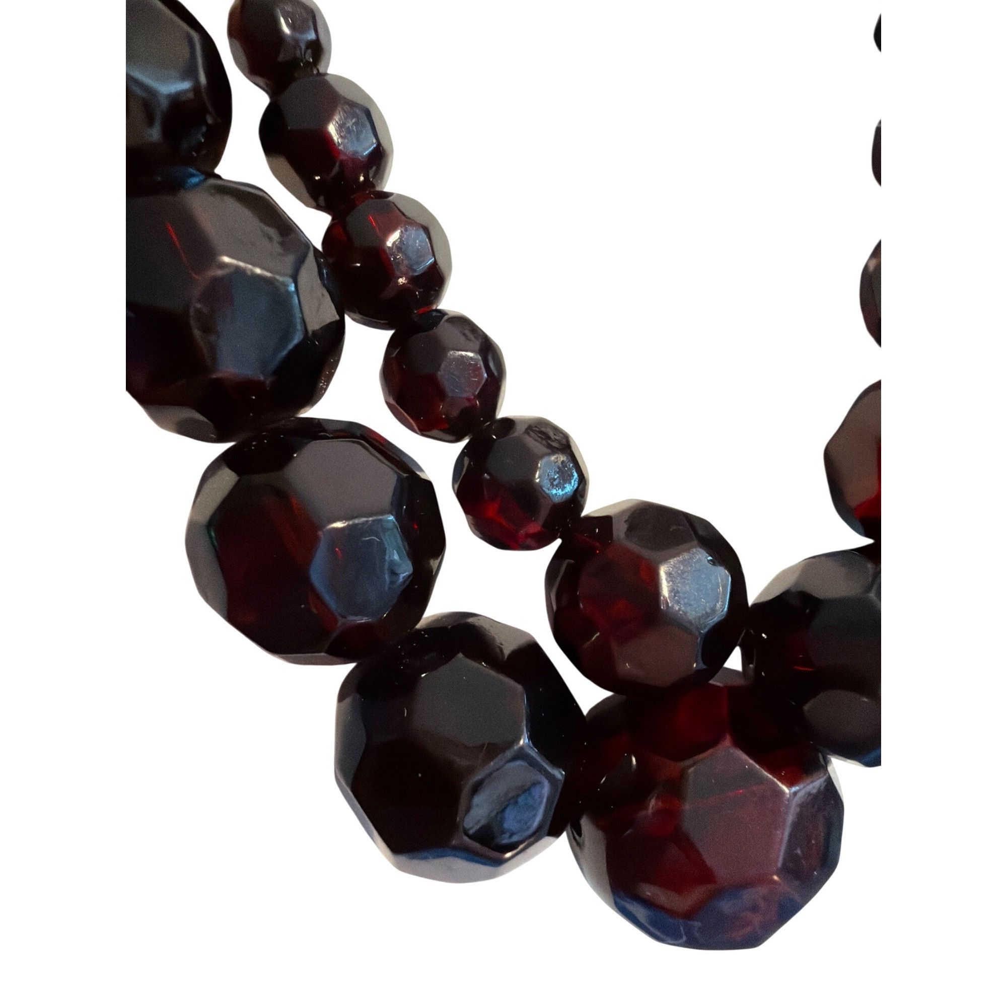 Ann Taylor Ann Taylor 2 String Glass Bead Necklace Purple Graduated Gol Size ONE SIZE - 2 Thumbnail