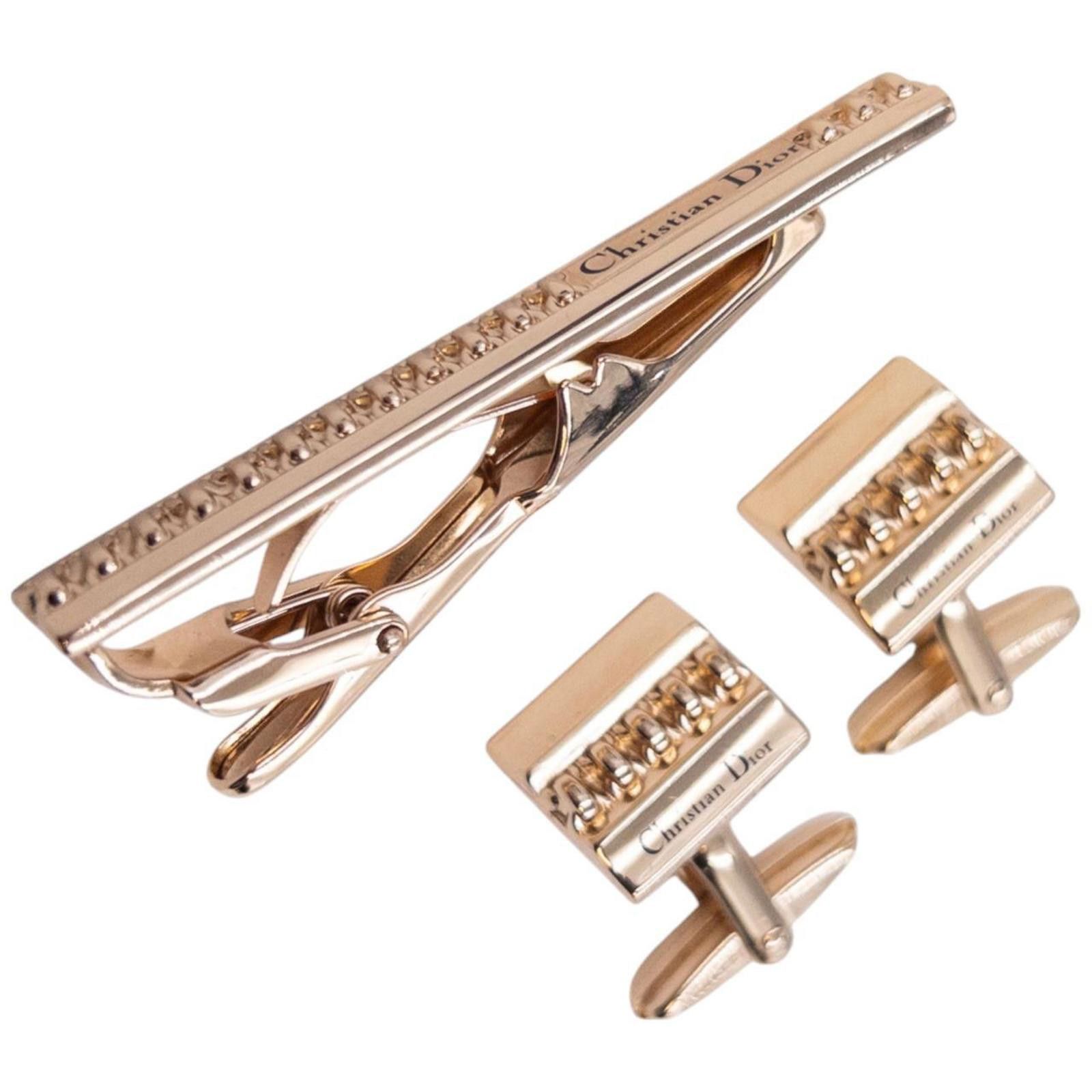 Dior Vintage Dior Cuff Links & Tie Clip Set Size ONE SIZE - 3 Thumbnail