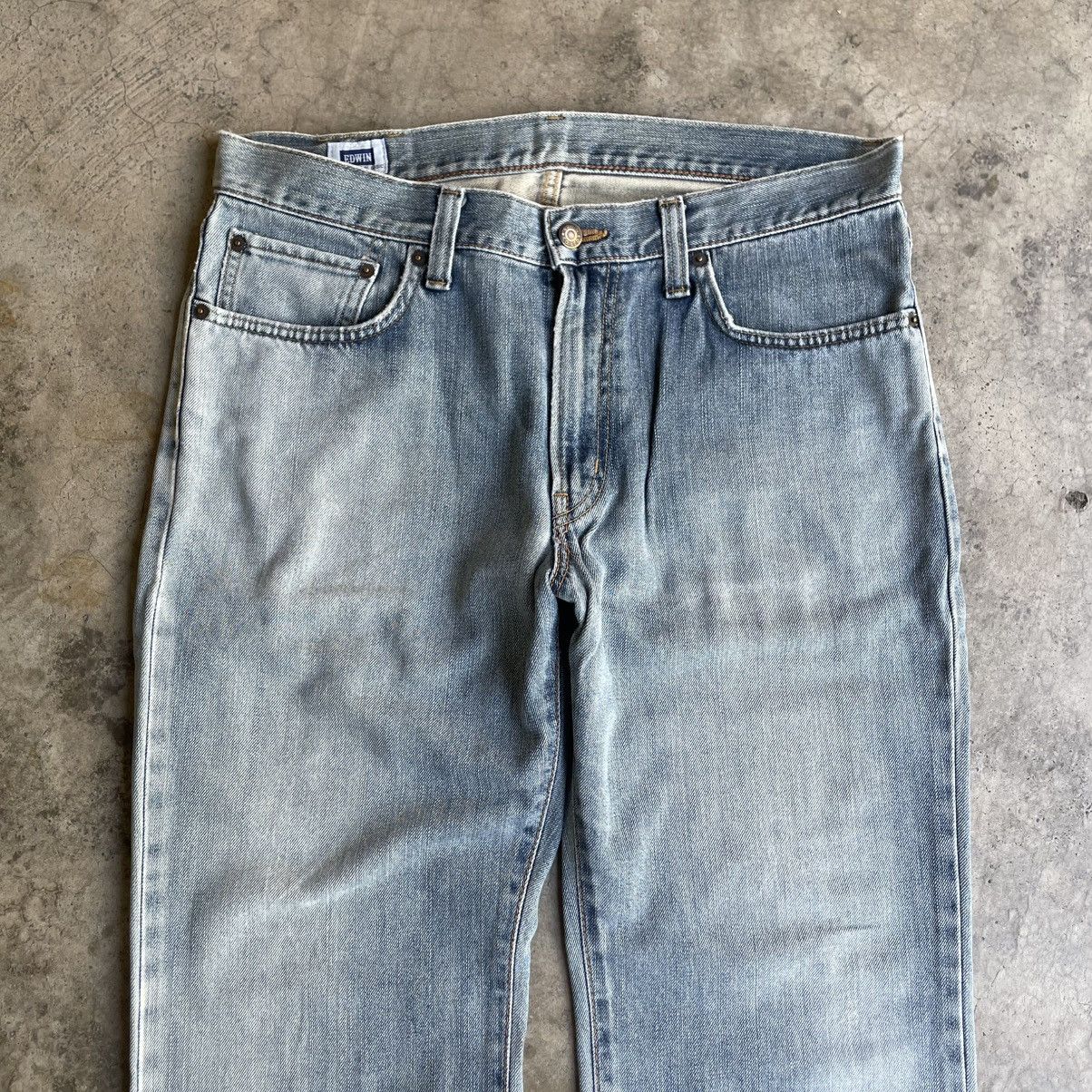 Edwin 🔥Vintage Edwin 403 Stoned Washed Distress Denim Jeans Size US 35 - 2 Thumbnail