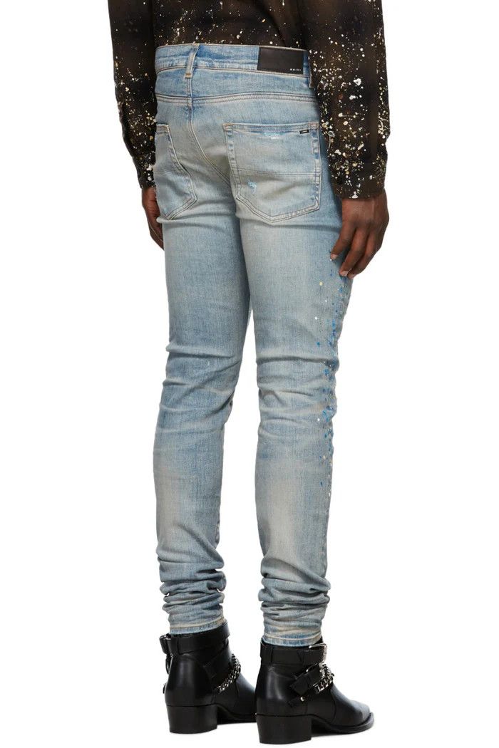 Amiri o1wfsh0625 Crystal Painter Jeans in Blue Size US 32 / EU 48 - 4 Thumbnail