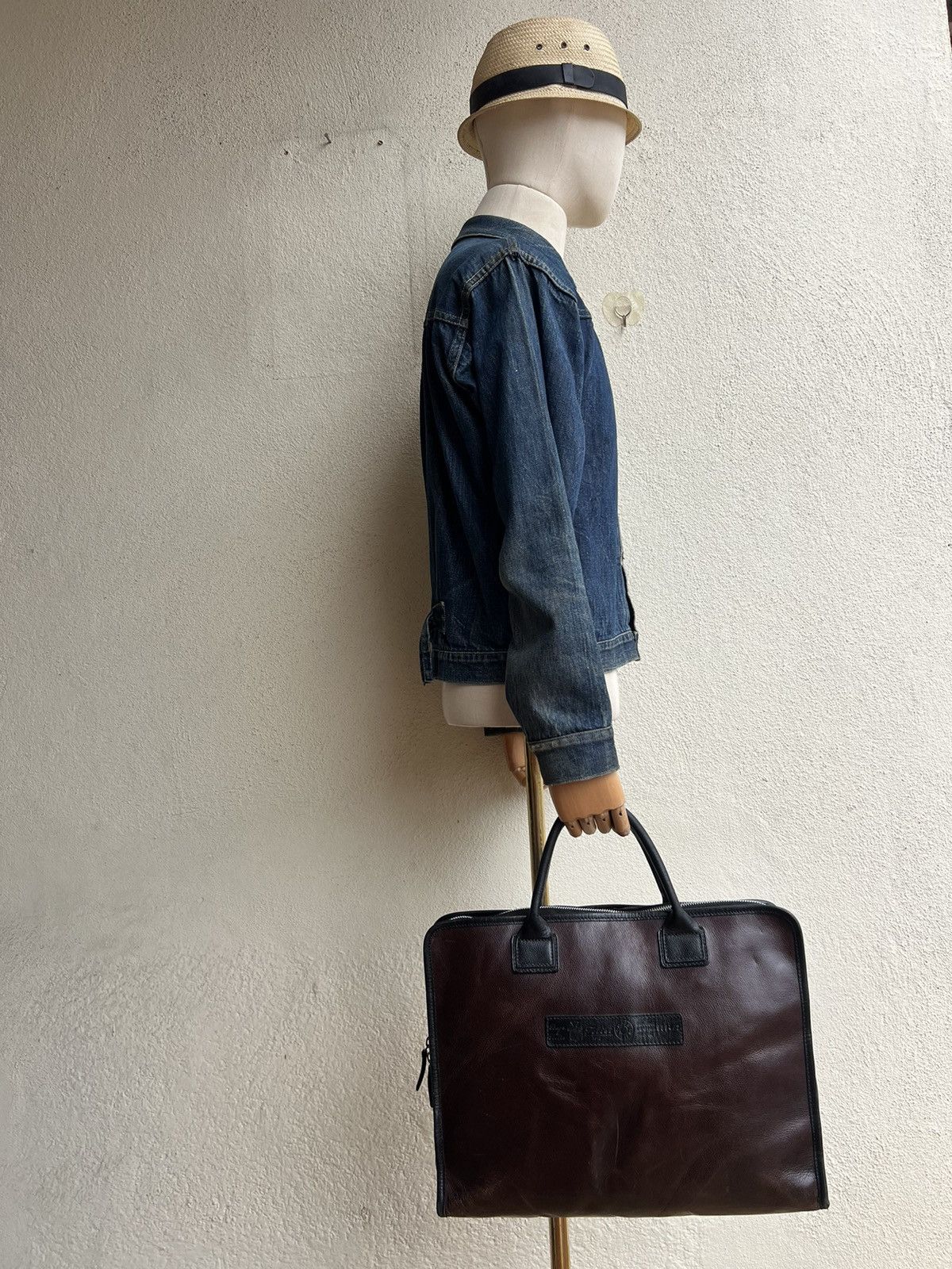 Felisi Vintage Felisi Italy Distressed Patina Leather Handle Bag Size ONE SIZE - 3 Thumbnail
