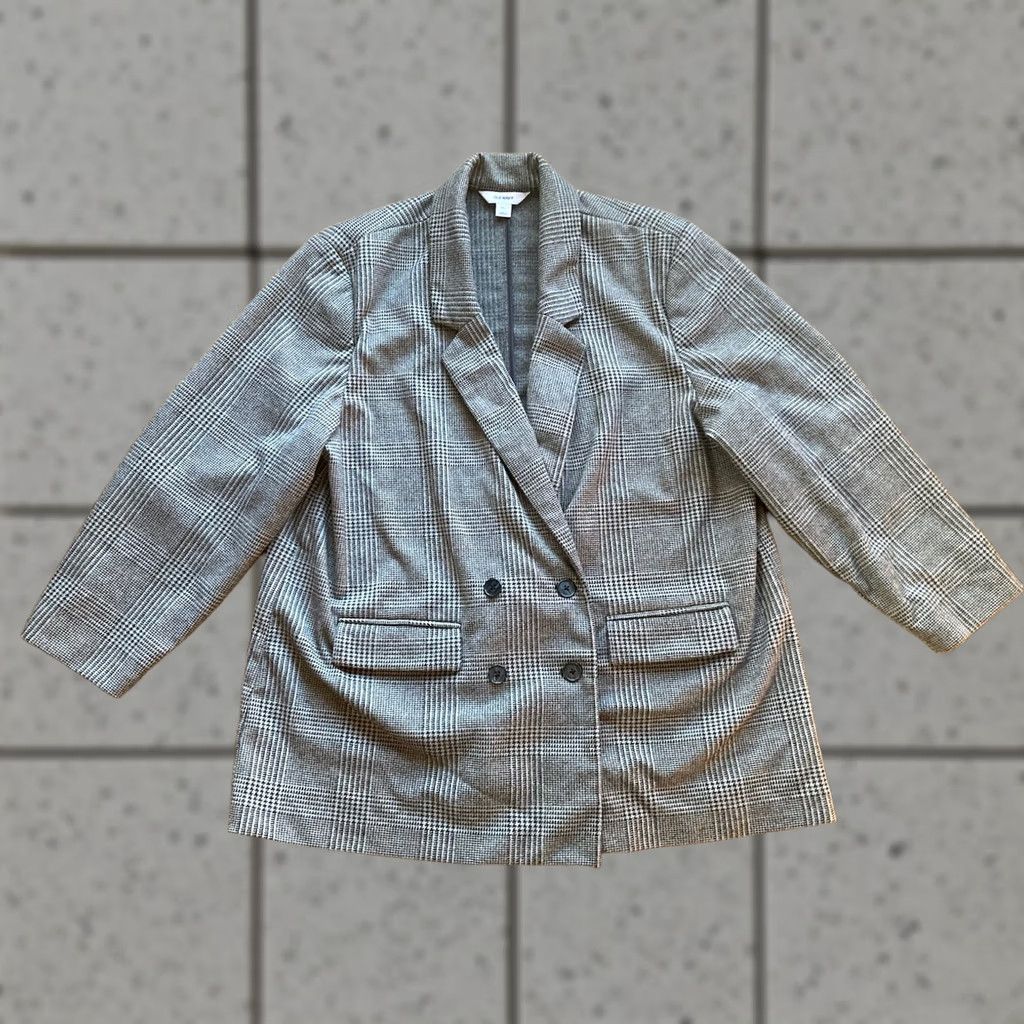 Gap GAP Womens 2XL Gray Plaid Peacoat Blazer Double Breasted Size XXL / US 16-18 / IT 52-54 - 1 Thumbnail