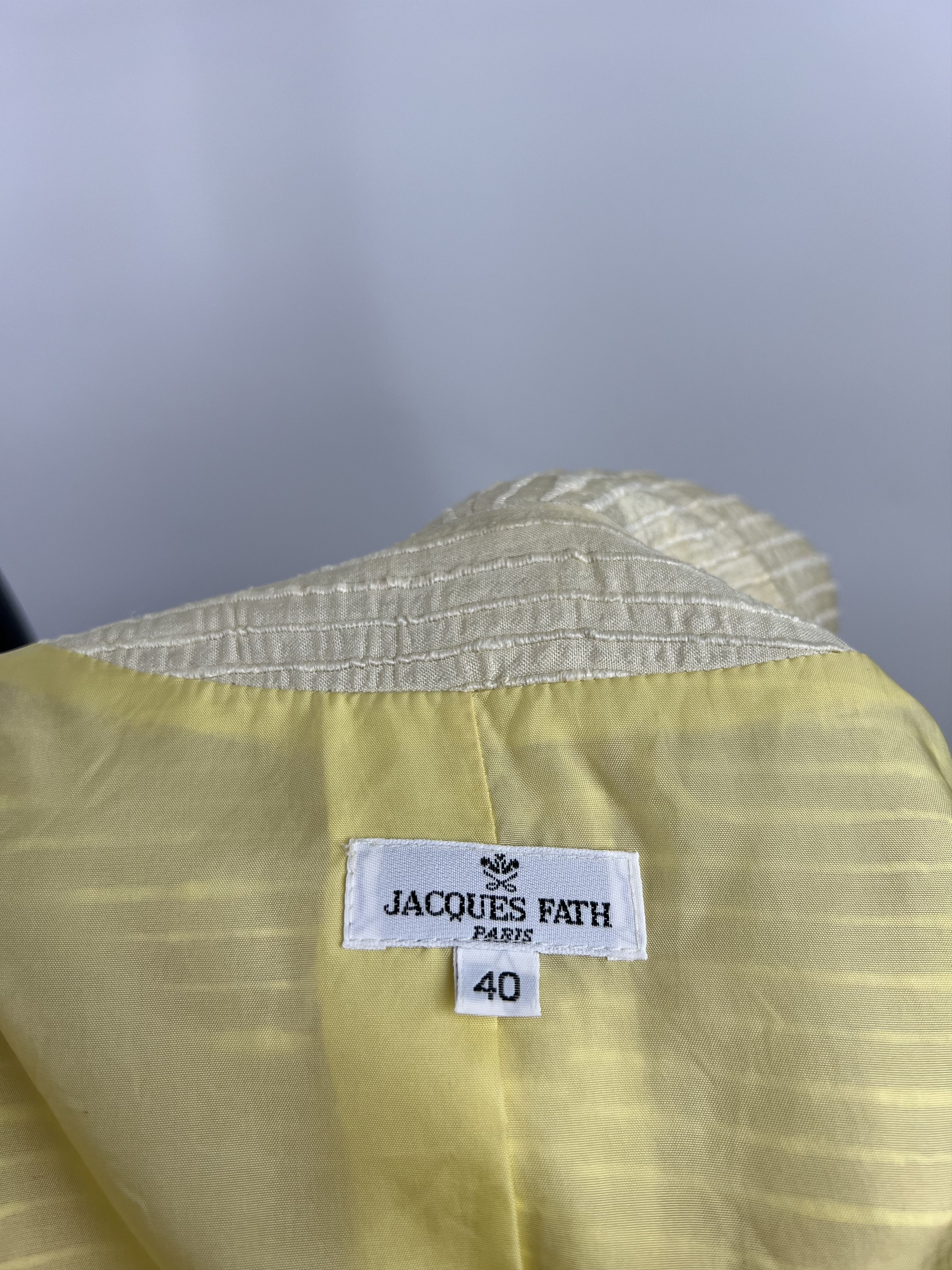 Designer × Vintage Jacques Fath Rare Vintage 100% Silk Blazer Jacket Size 40 Size M / US 6-8 / IT 42-44 - 11 Thumbnail