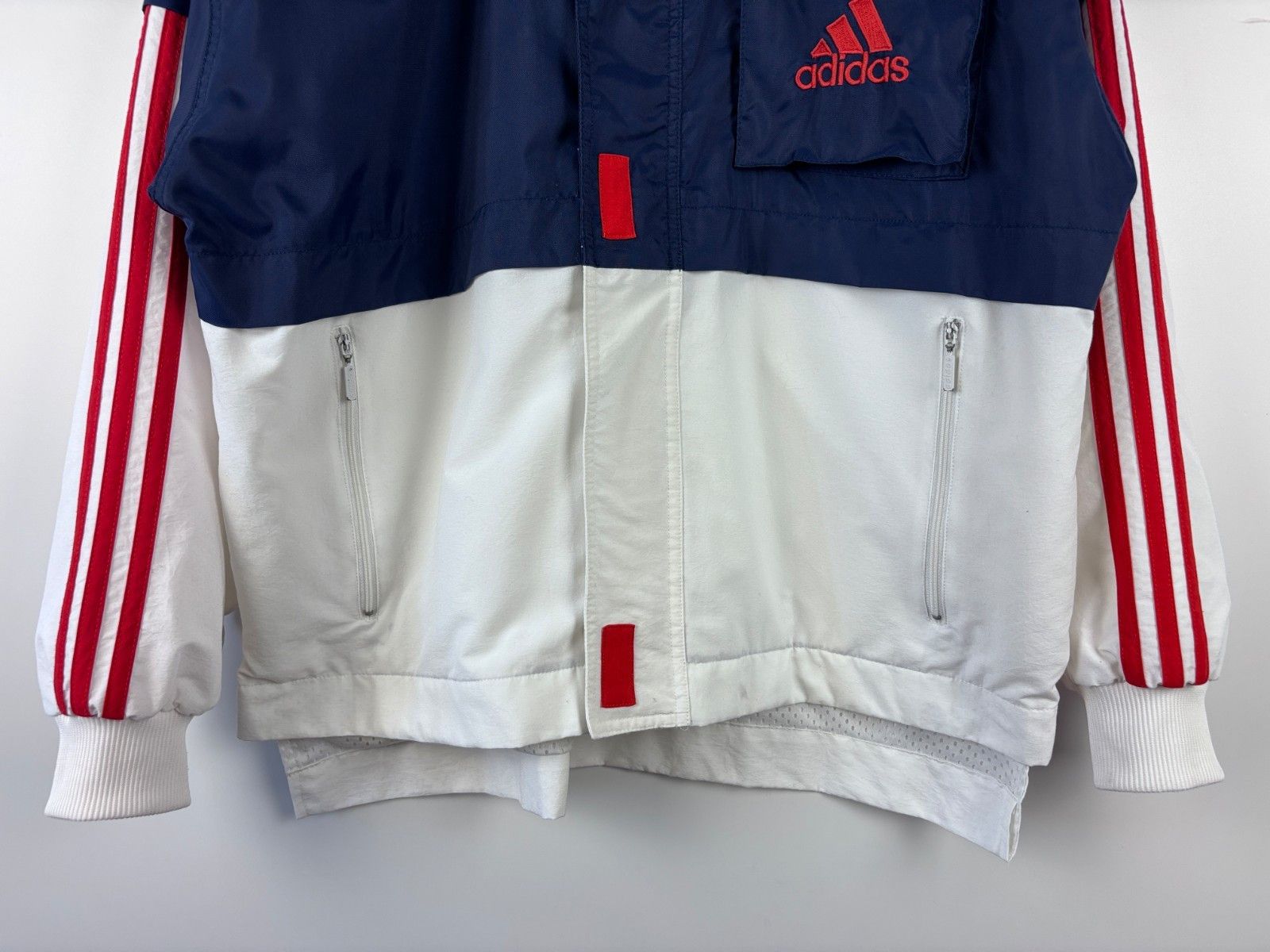 Adidas Vintage Adidas Big Logo Track Jacket Blue White Mens Size M Size US M / EU 48-50 / 2 - 4 Thumbnail