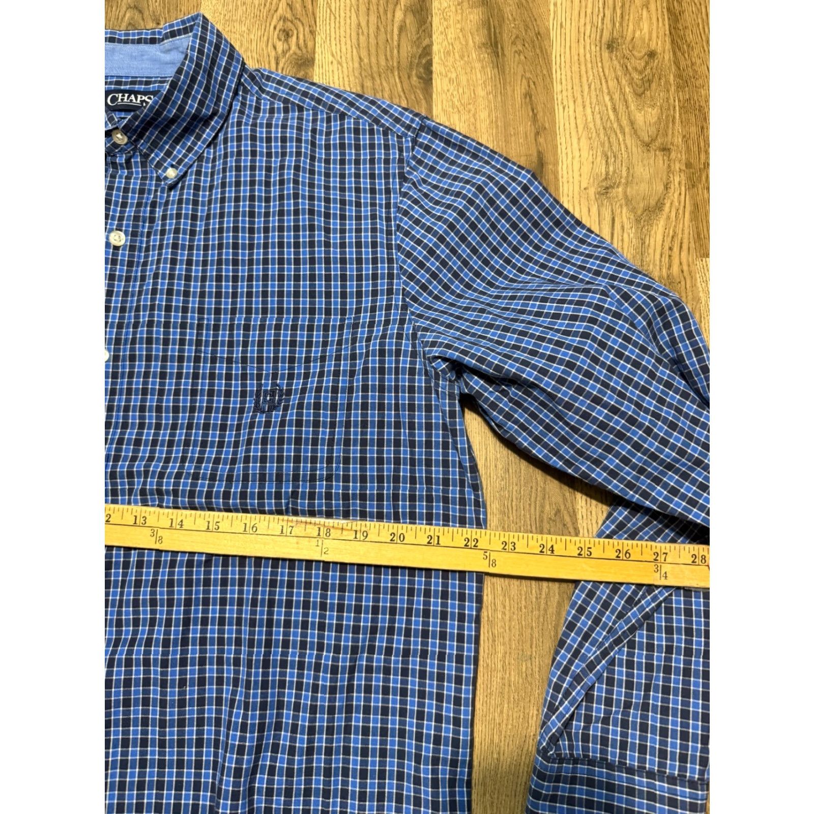 Chaps CHAPS Shirt Men's Large Blue White Black Plaid Long Sleeve Button Down Shirt Size US L / EU 52-54 / 3 - 6 Thumbnail