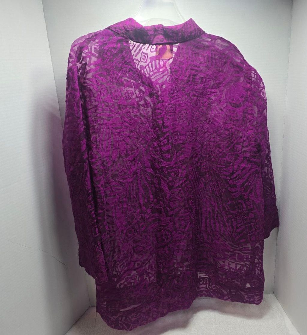 The Unbranded Brand Women's Ruby Rd. Purple Blouse Plus Size 14 Size XL / US 12-14 / IT 48-50 - 6 Thumbnail