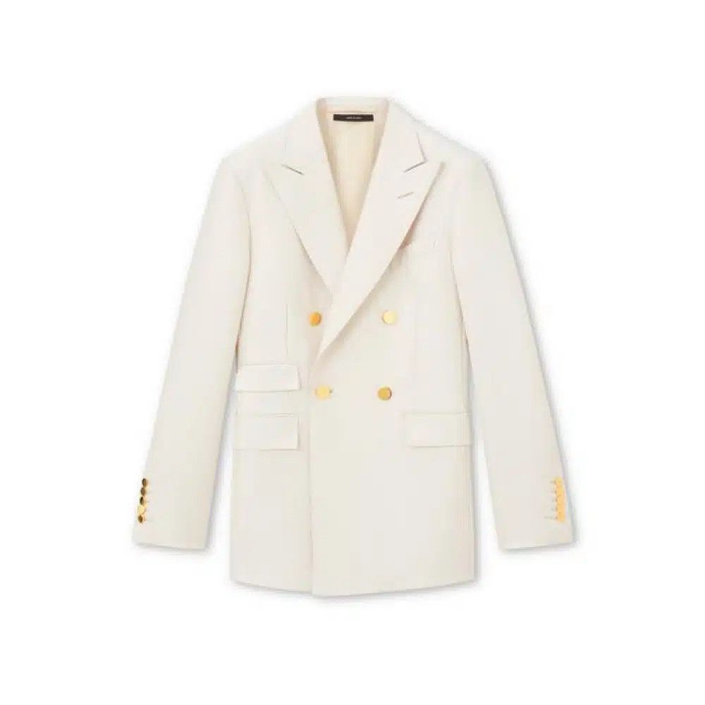 Tom Ford o1loc1c0625 15QM40 Double Breasted Jacket in White Size US M / EU 48-50 / 2 - 1 Thumbnail