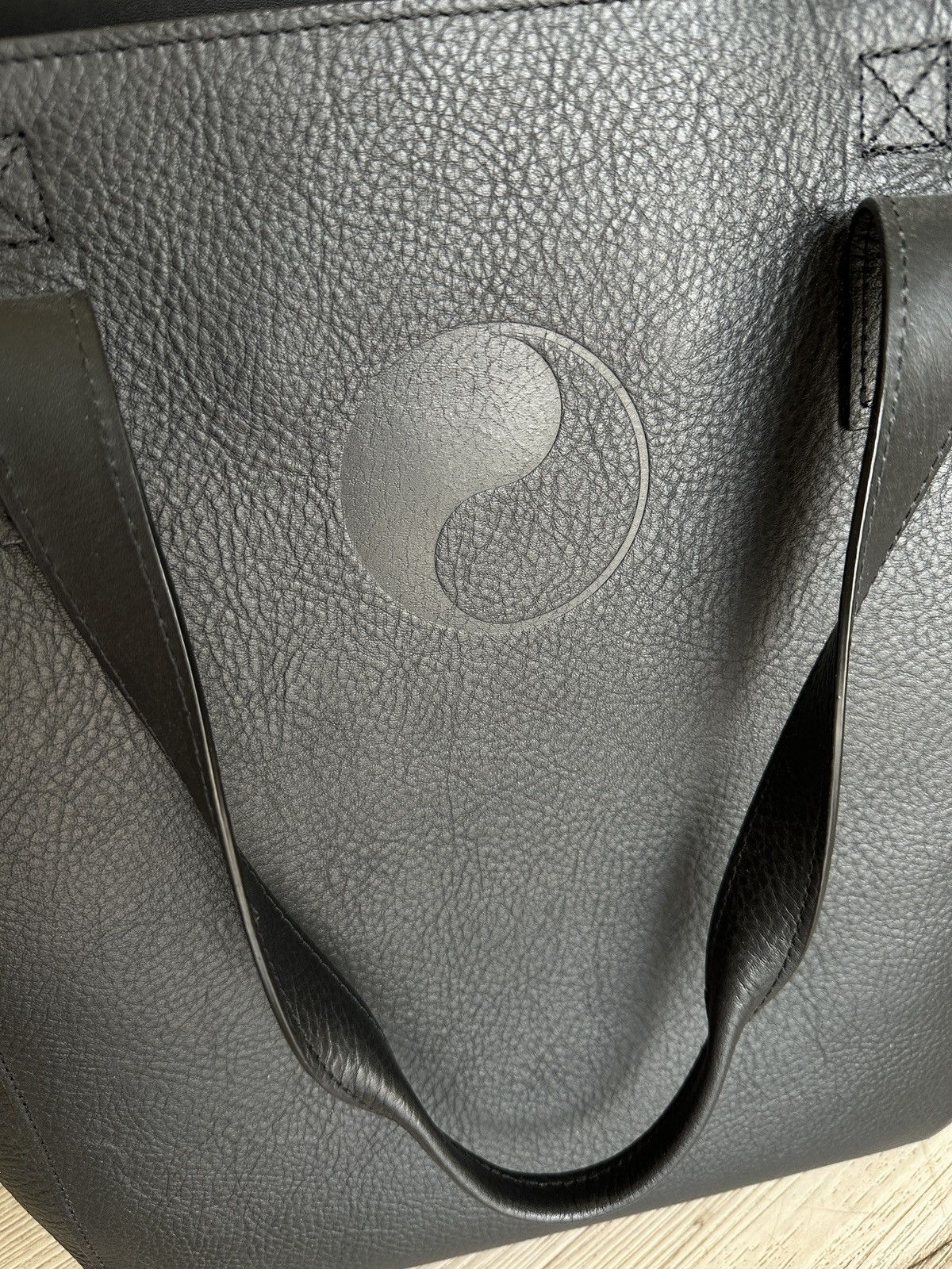 Our Legacy × Stussy Our Legacy Work Shop X Stussy Black Leather Tote Size ONE SIZE - 5 Thumbnail