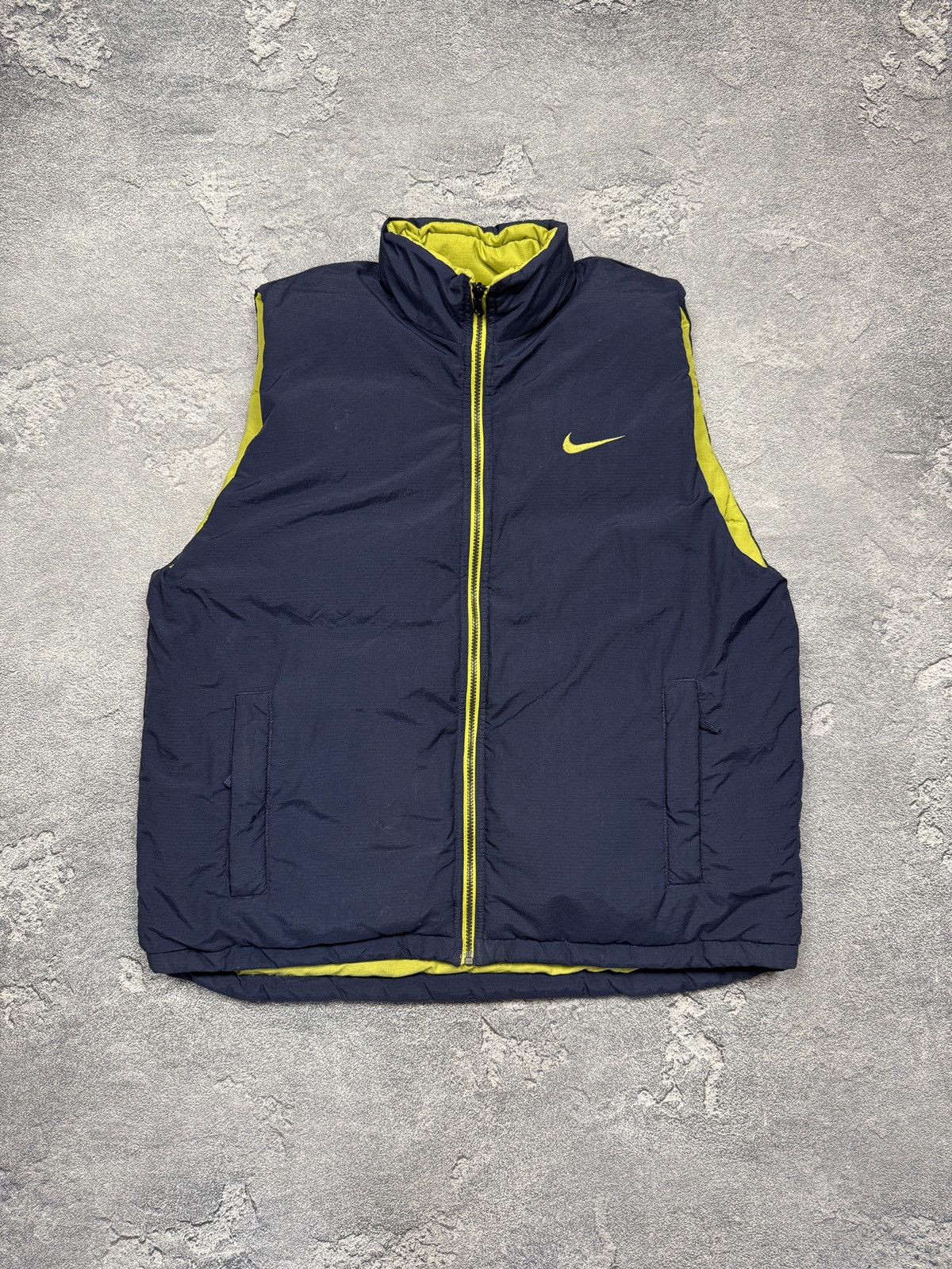 Nike × Vintage Nike Vintage Puffer Reversible Vest Big Logo Size US XL / EU 56 / 4 - 3 Thumbnail