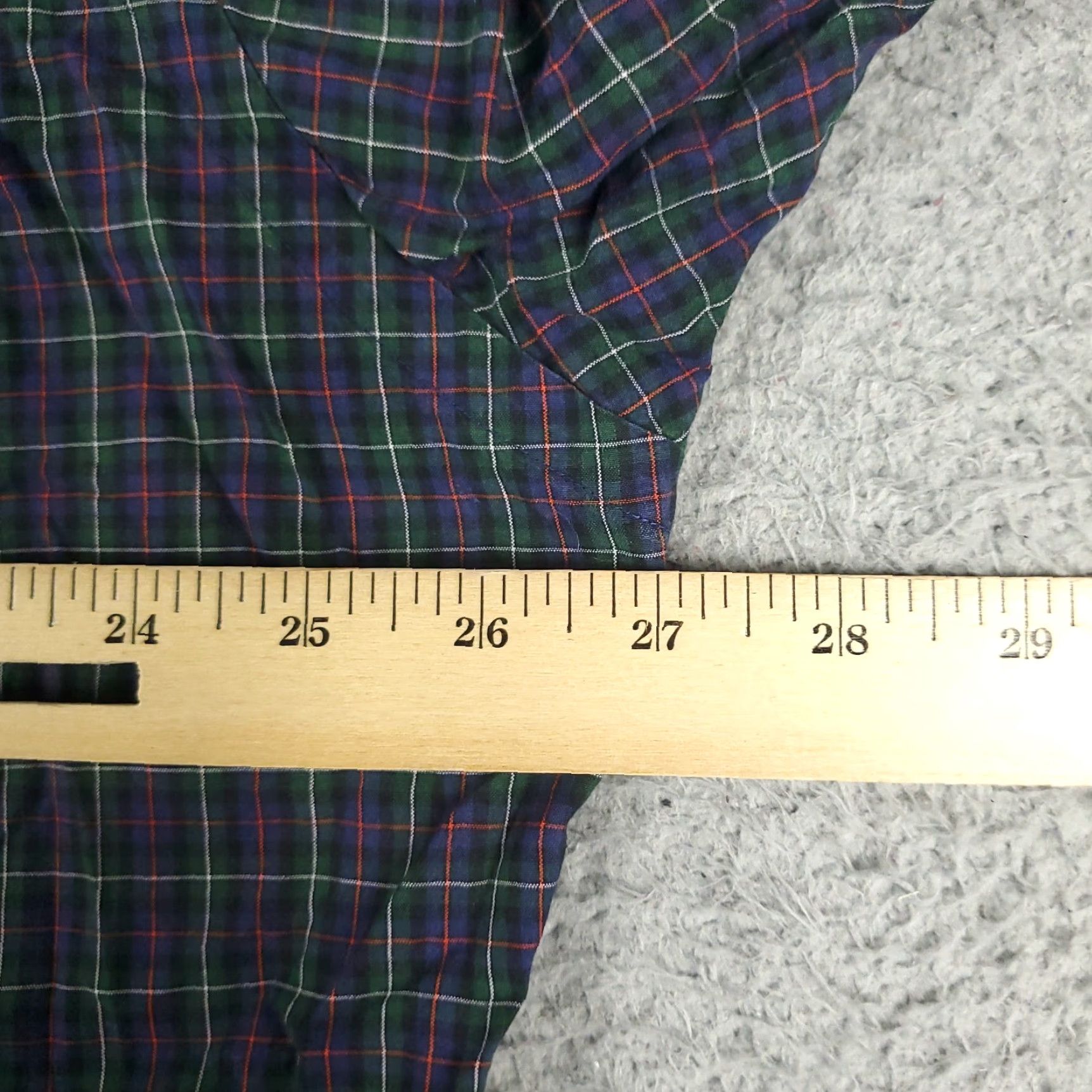 Ralph Lauren Ralph Lauren Shirt Mens Dress Shirt Button-Down 17.5 Blue Green Plaid Pony Long Sleeve Button Up Casual Business Workwear Size 46R - 6 Thumbnail