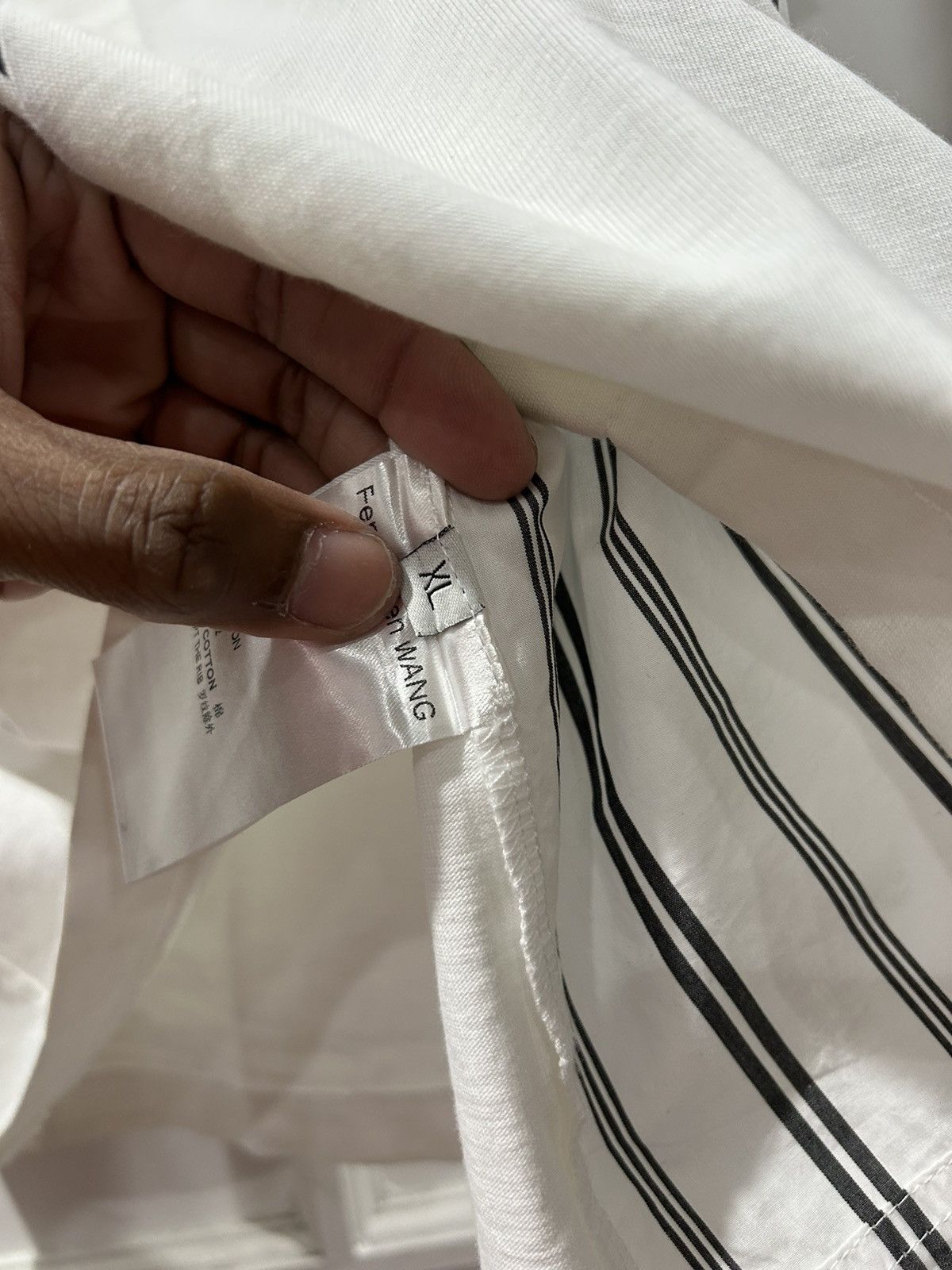 Feng Chen Wang Feng Chen wang striped paneled shirt Size US XL / EU 56 / 4 - 9 Thumbnail