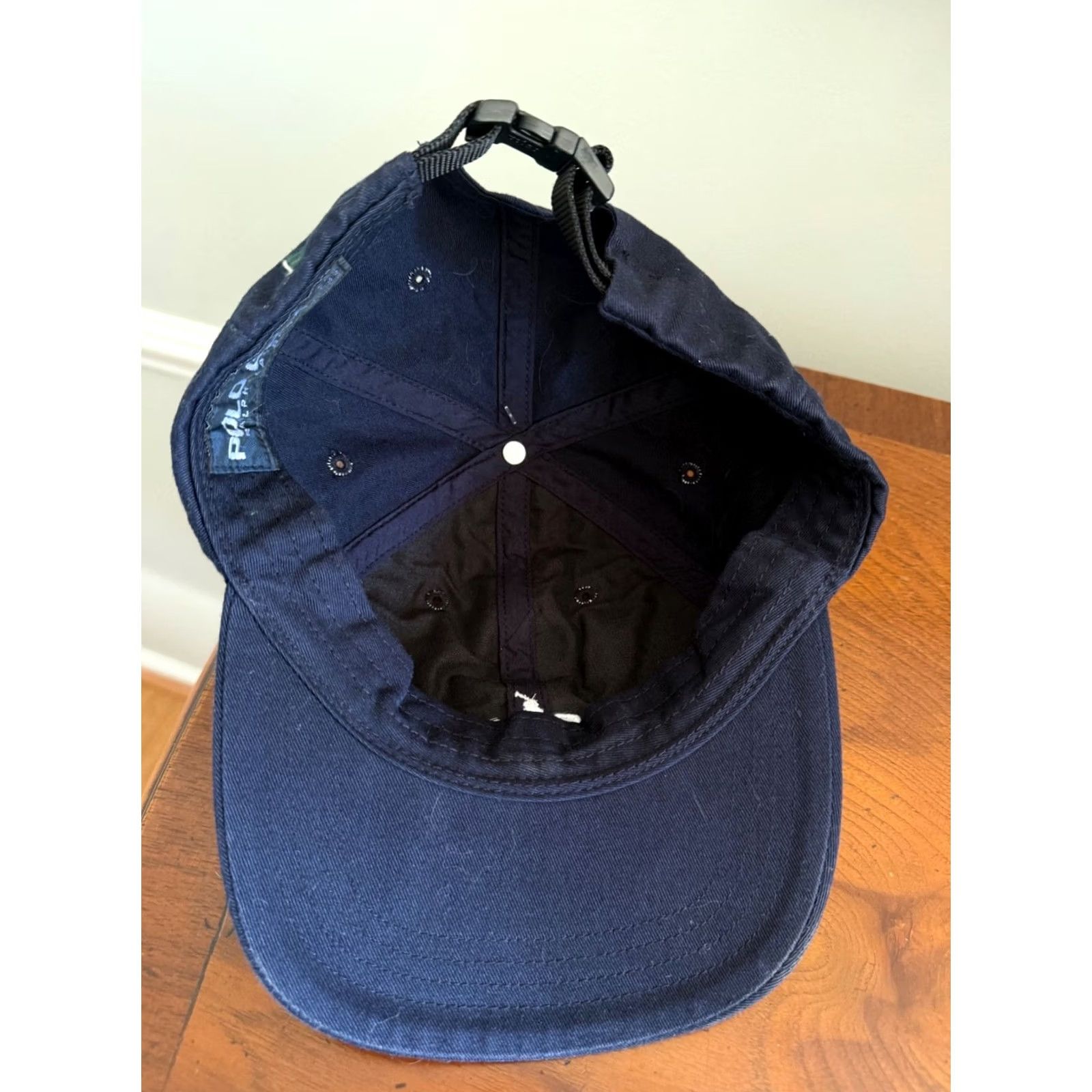 Ralph Lauren VINTAGE Polo Golf Hat Ralph Lauren 90s Pony Plastic Buckle Cotton Navy Cap RARE Men One Size Adjustable Blue Golf Hat Mens Size US M / EU 48-50 / 2 - 4 Thumbnail