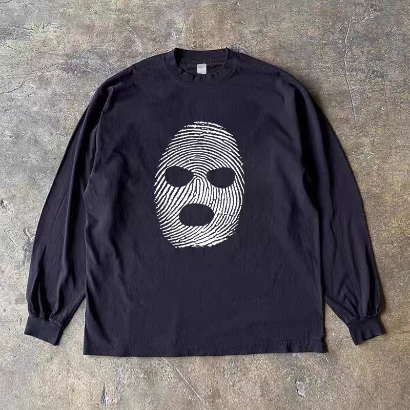 Japanese Brand Black casual retro hip-hop print long-sleeved t-shirt Size US M / EU 48-50 / 2 - 1 Thumbnail